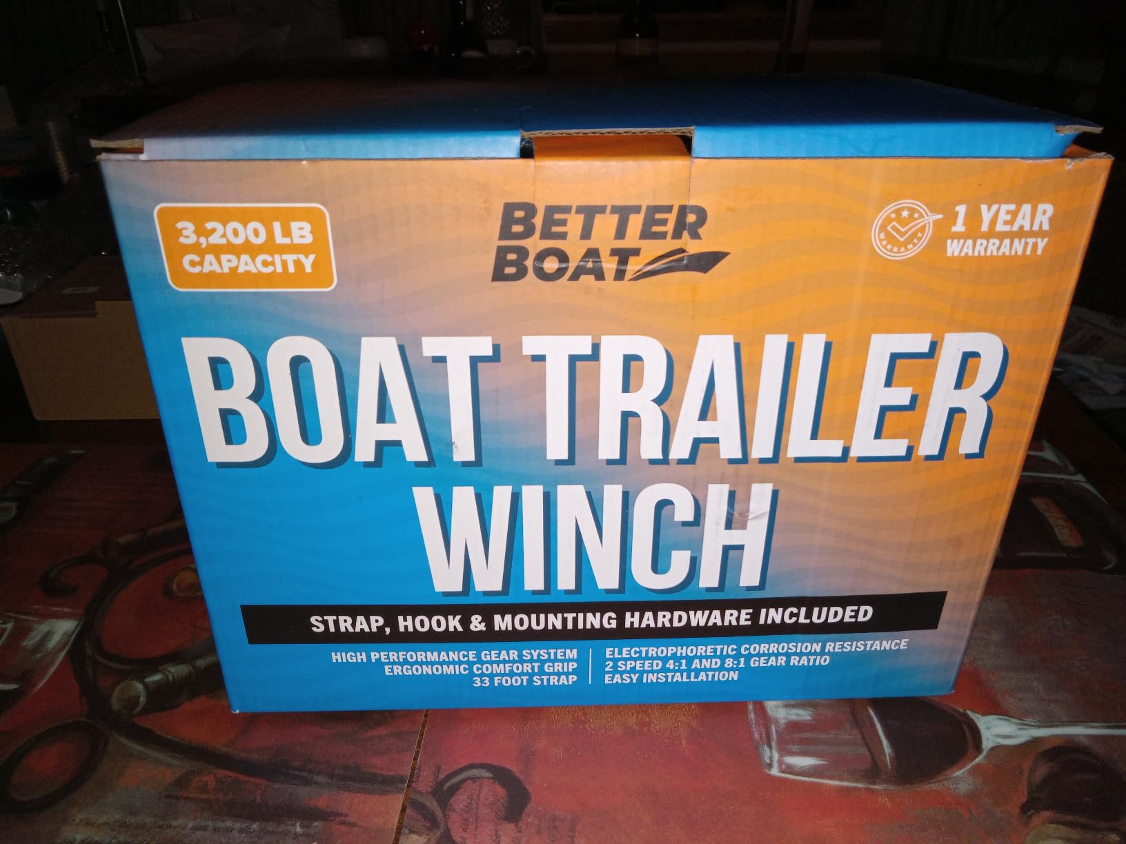 Boat Trailer Winch with Strap and Hook, Manual Hand Crank Winch, Heavy Duty customer photo 1