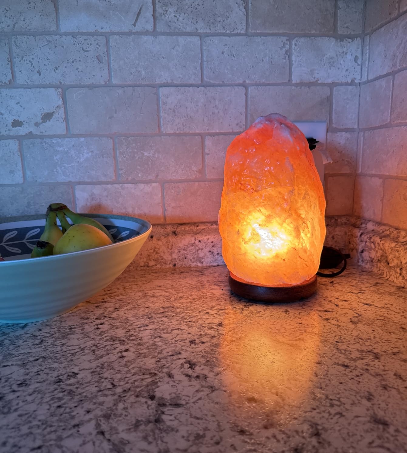 POHS 10-12 Inch Tall, 11-15 lbs Extra Large Himalayan Pink Salt Lamp | 100% Authentic Natural Hand-Carved Crystal Rock Salt Lamp with Wooden Base, Dimmable Cord & Bulb Replacement Included customer photo 2