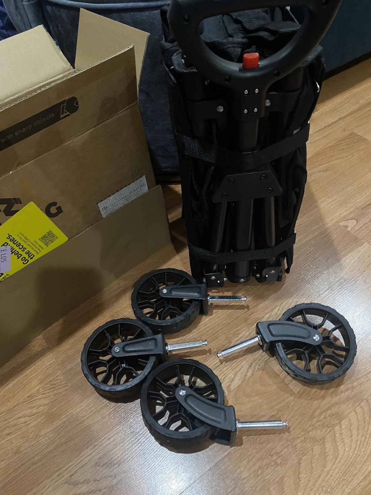 ROSONG Collapsible Wagon Cart with Wheels Foldable - Folding Utility Heavy Duty Wagons Carts for Grocery Sports Garden Shopping Camping Wheelbarrows (Black, 120L) customer photo 2