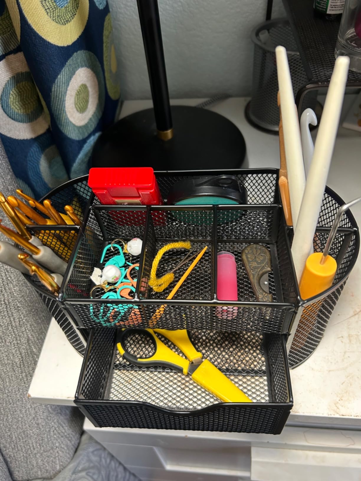 Newkita Desk Organizers and Accessories with Pencil Pen Holder Supply 8 Compartments and 1 Pullout Drawer for Home, School, and Office. (Black) customer photo 2