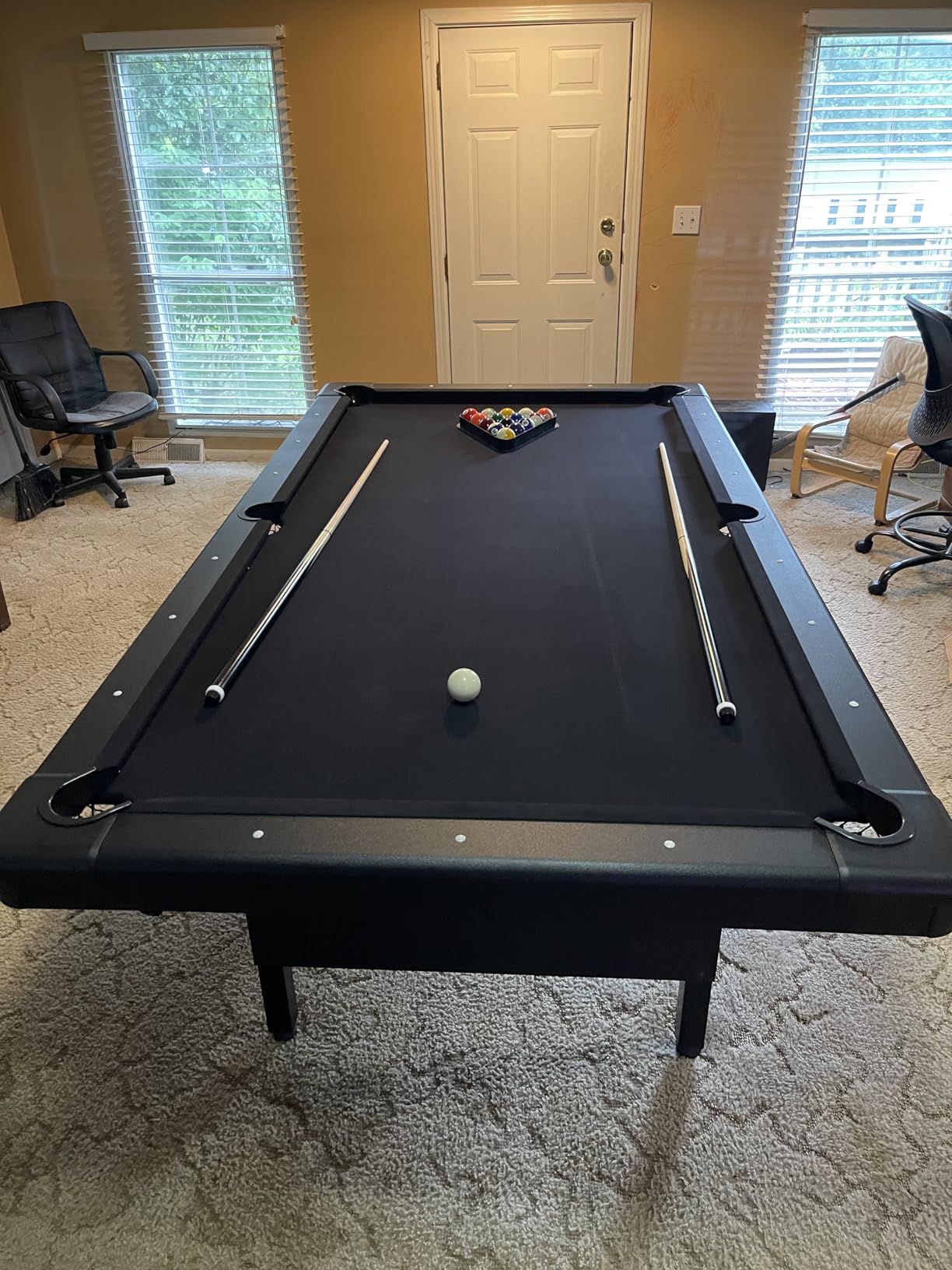 GoSports 6, 7, or 8 ft Portable Billiards Tables - No Assembly, Includes Set of Balls, 2 Cue Sticks, Chalk, Felt Brush customer photo 1