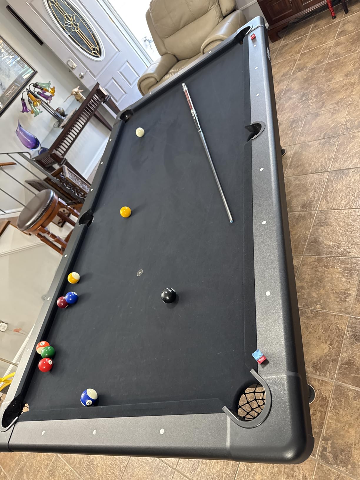 GoSports 6, 7, or 8 ft Portable Billiards Tables - No Assembly, Includes Set of Balls, 2 Cue Sticks, Chalk, Felt Brush customer photo 2