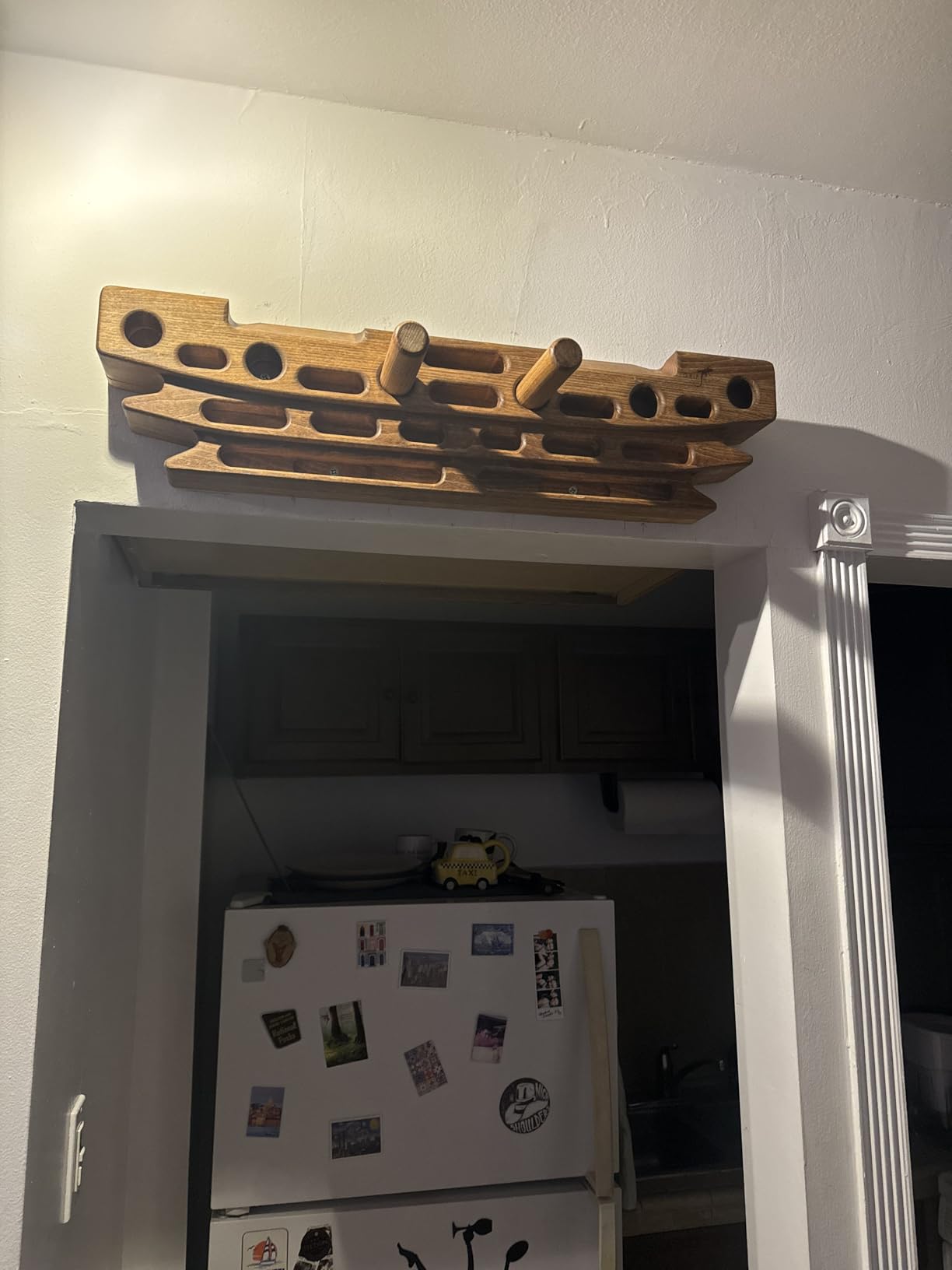 FingerPeg 1.0 Hangboard - Fingerboard Training Board for Climbing with Pull-Up Bars - Sleek Wooden Climbing Board with Ergonomic Design - Supports up to 265 lbs customer photo 2