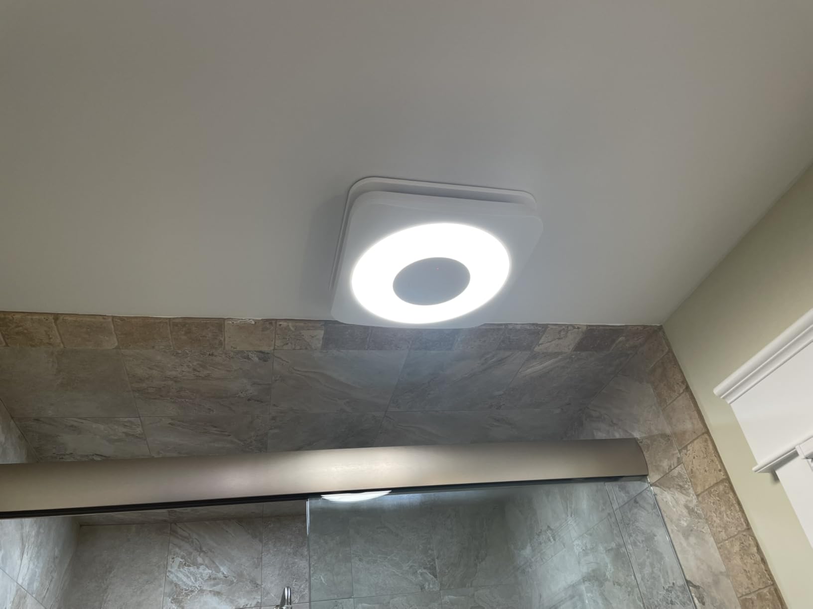 OREiN 3-in-1 Bathroom Exhaust Fan with Light & Humidity Sensor, 160 CFM, 1.0 Sone, Auto-On at 60% Humidity, 1500LM, 3CCT, Night Light, ENERGY STAR, HVI/FCC/ETL, Cutout 11.81''x 11.02'' customer photo 1