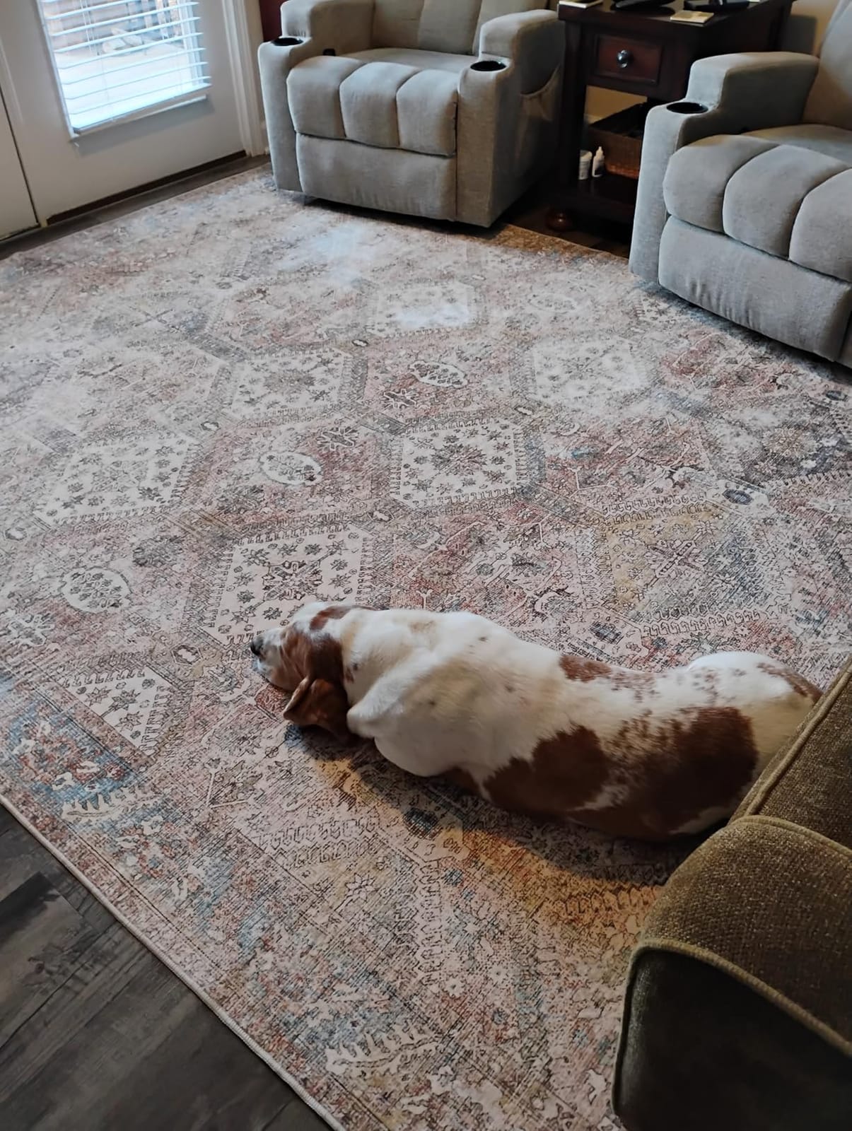 GENIMO 5x7 Washable Area Rugs for Living Room, Non Slip, Light Taupe Brown customer photo 1