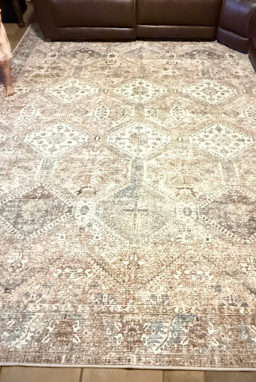 GENIMO 5x7 Washable Area Rugs for Living Room, Non Slip, Light Taupe Brown customer photo 2
