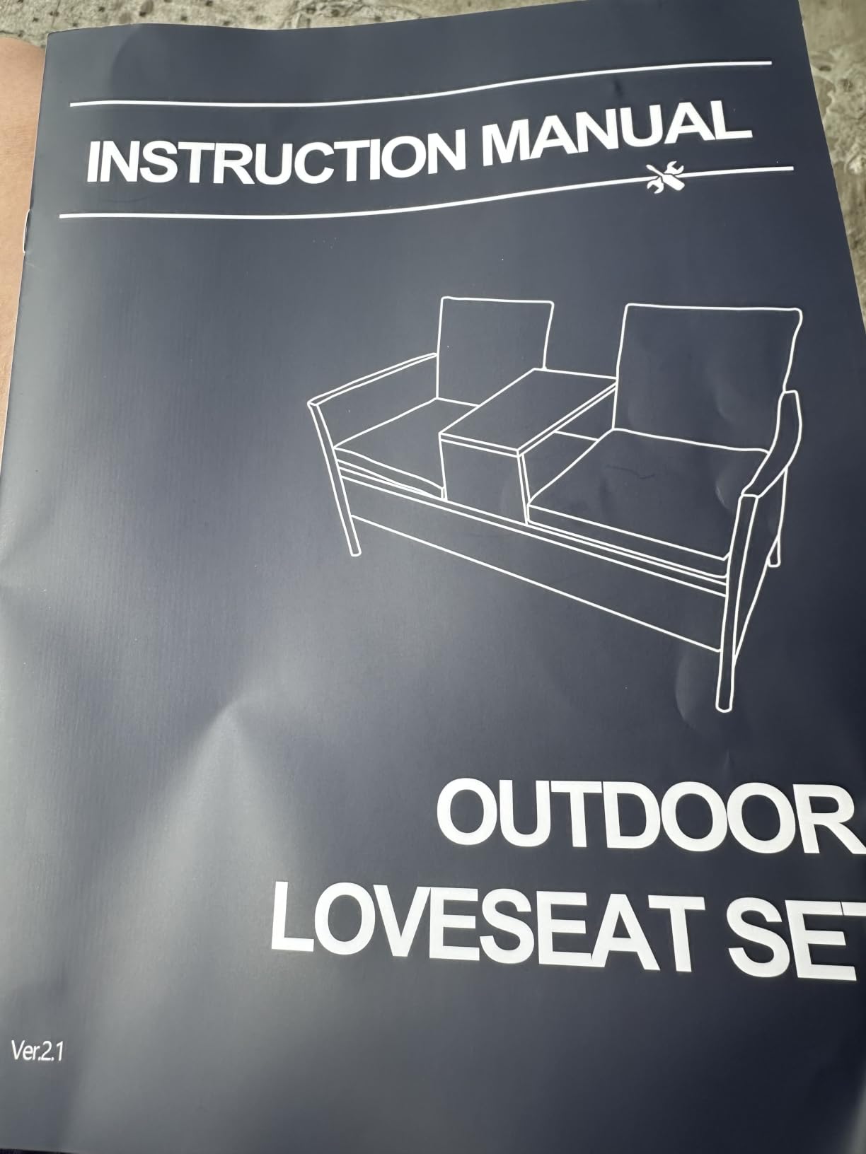 Kromax Wicker 2 Seat Patio Loveseat, Outdoor Rattan Loveseat with Table customer photo 1