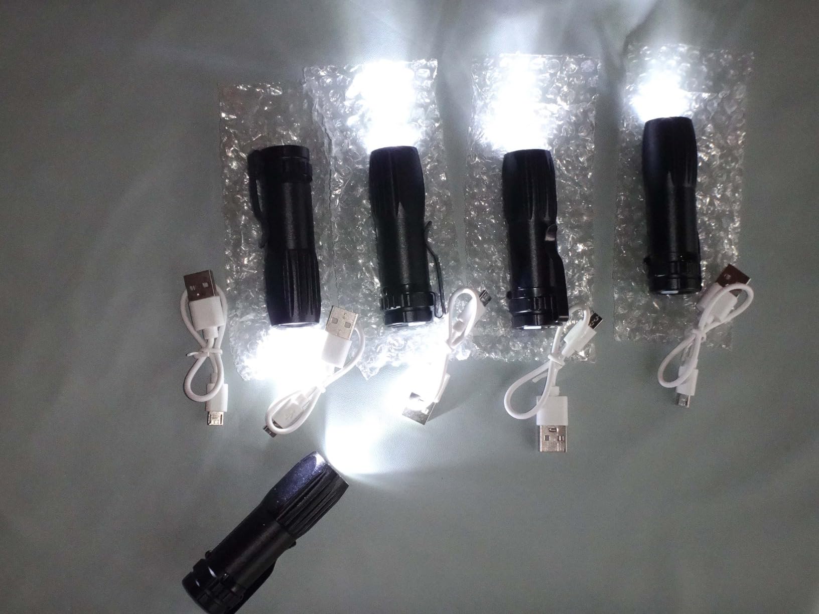 5 Pack Mini Small Pocket LED Flashlight USB-C Rechargeable High Lumens Bright Powerful EDC Flash Lights - Aluminum Handheld Flashlight Bulk for, Portable Camping Christmas Gifts customer photo 1