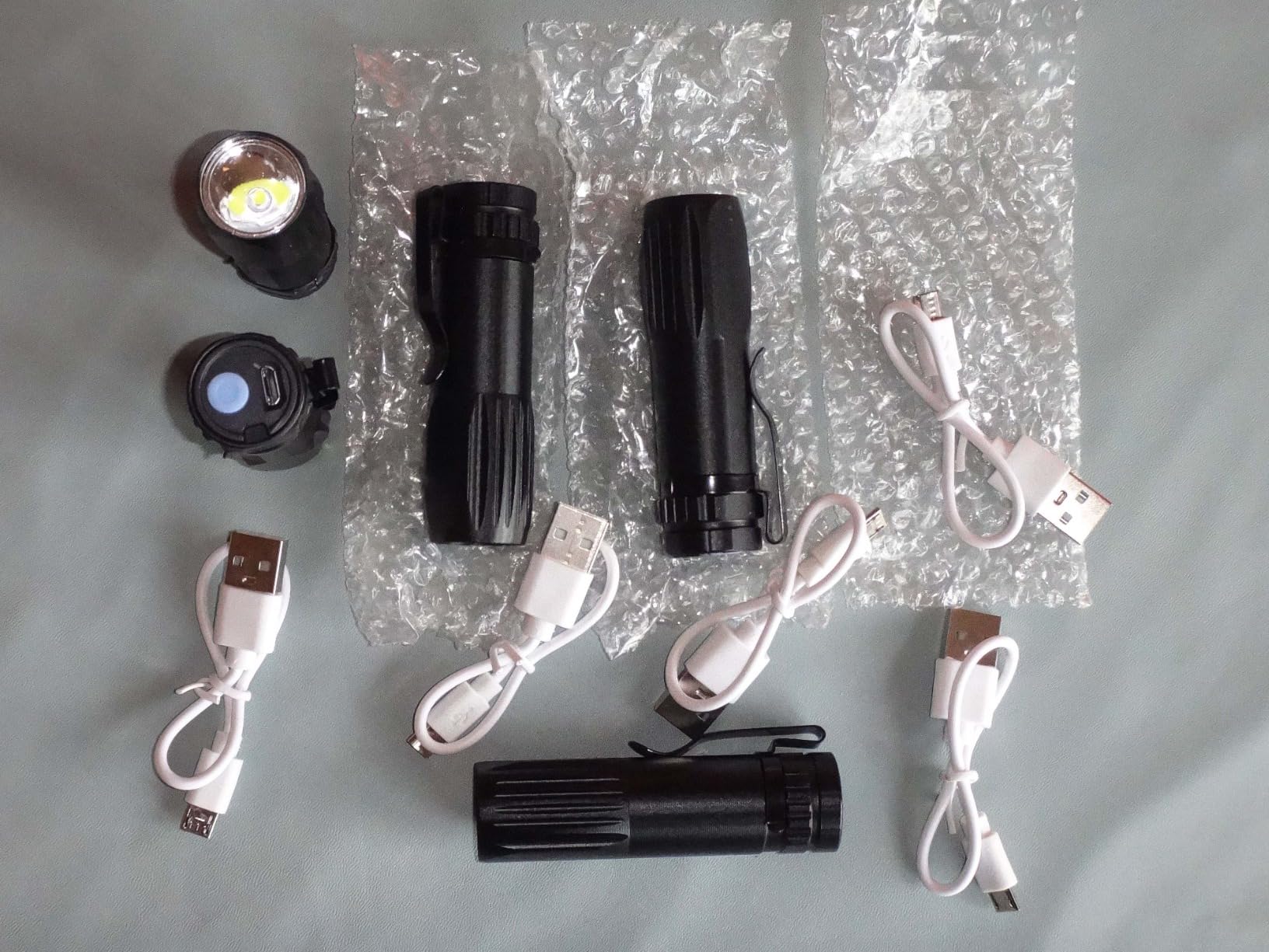 5 Pack Mini Small Pocket LED Flashlight USB-C Rechargeable High Lumens Bright Powerful EDC Flash Lights - Aluminum Handheld Flashlight Bulk for, Portable Camping Christmas Gifts customer photo 2