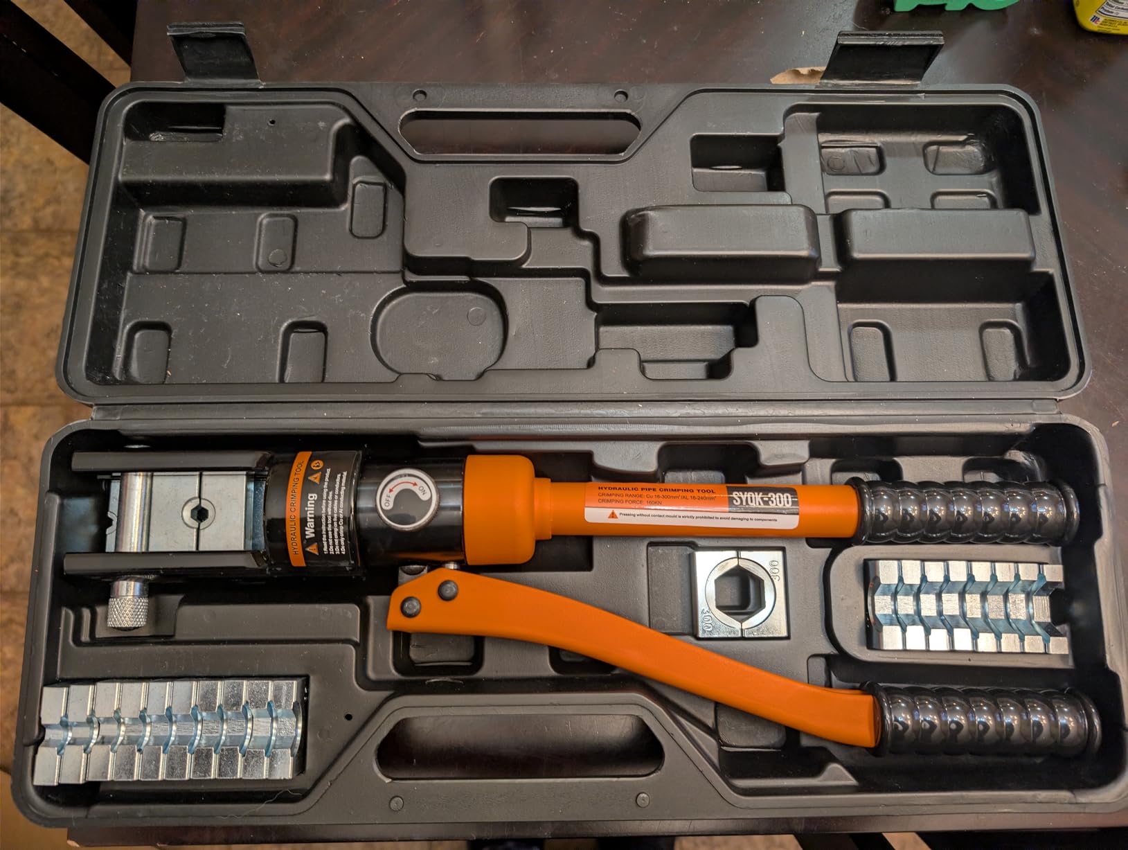 Brileine 10 Tons Hydraulic Crimping Tool with 9 Dies, 12 to 2/0 AWG customer photo 2