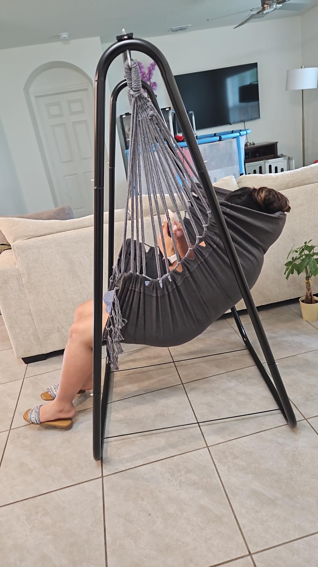 G TALECO GEAR Hammock Chair with Stand, Heavy Duty A-Frame customer photo 2