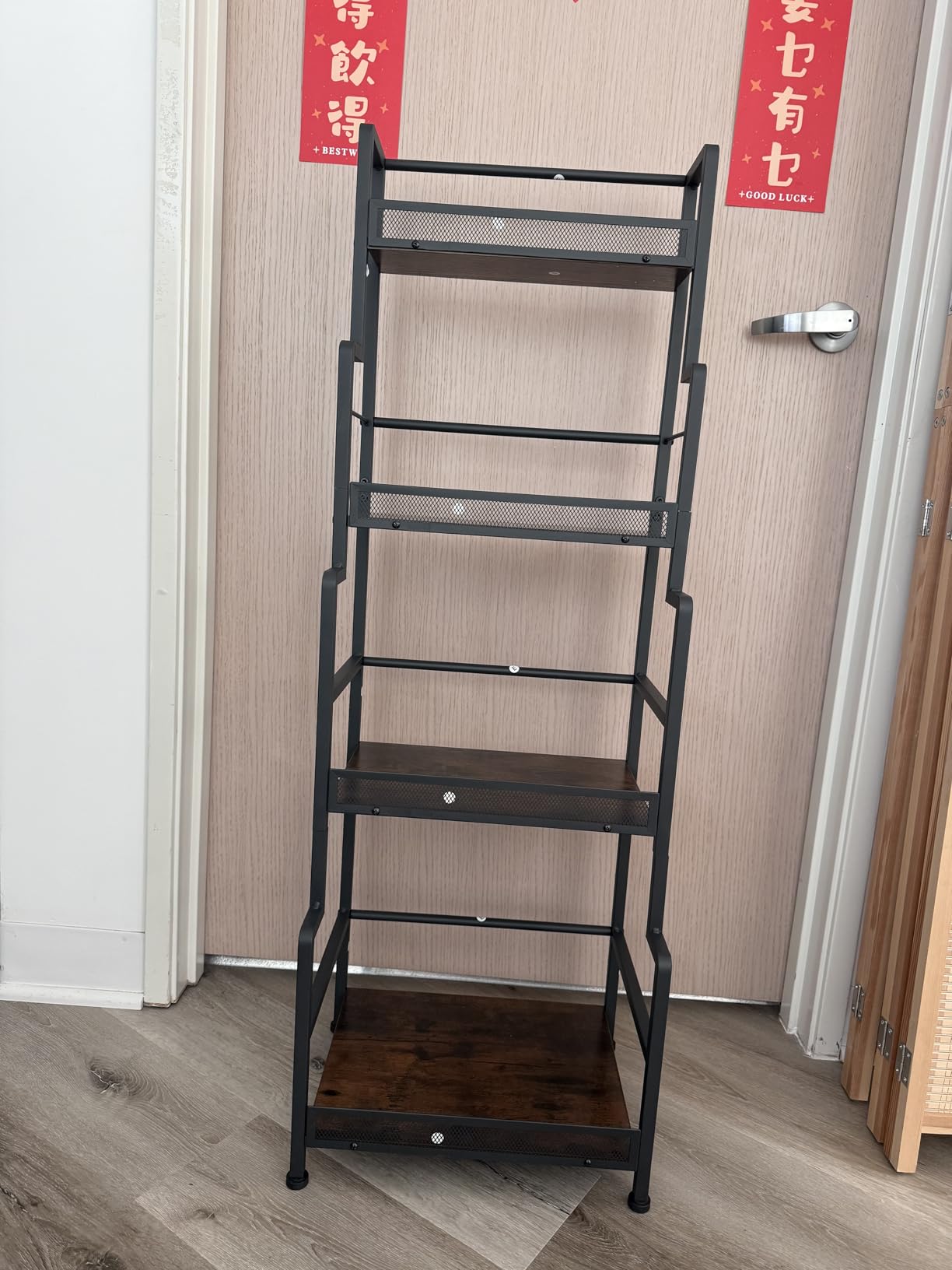 Versatile Liquor Stand for Home Bar, Wine Rack Freestanding Floor, Mini Bar Table for Liquor Whiskey Wine, 3-Tier Trapezoidal Liquor Bottle Display Shelf with Glass Holder and Fences(Patent Pending) customer photo 2