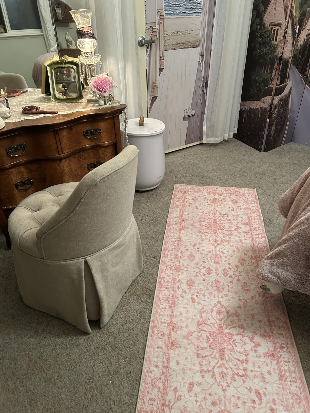 RELEANY Washable Area Rug, 8'x10', Brick/Brown/Green customer photo 1