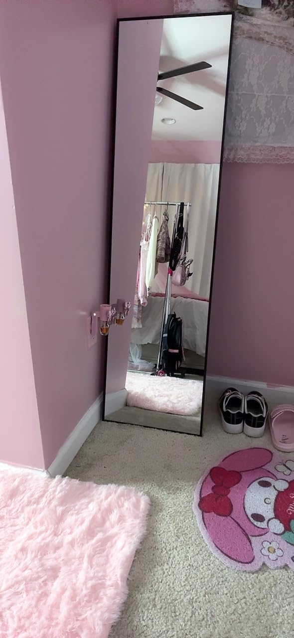 Delma Full Length Mirror with Stand, Black Floor Mirror customer photo 1
