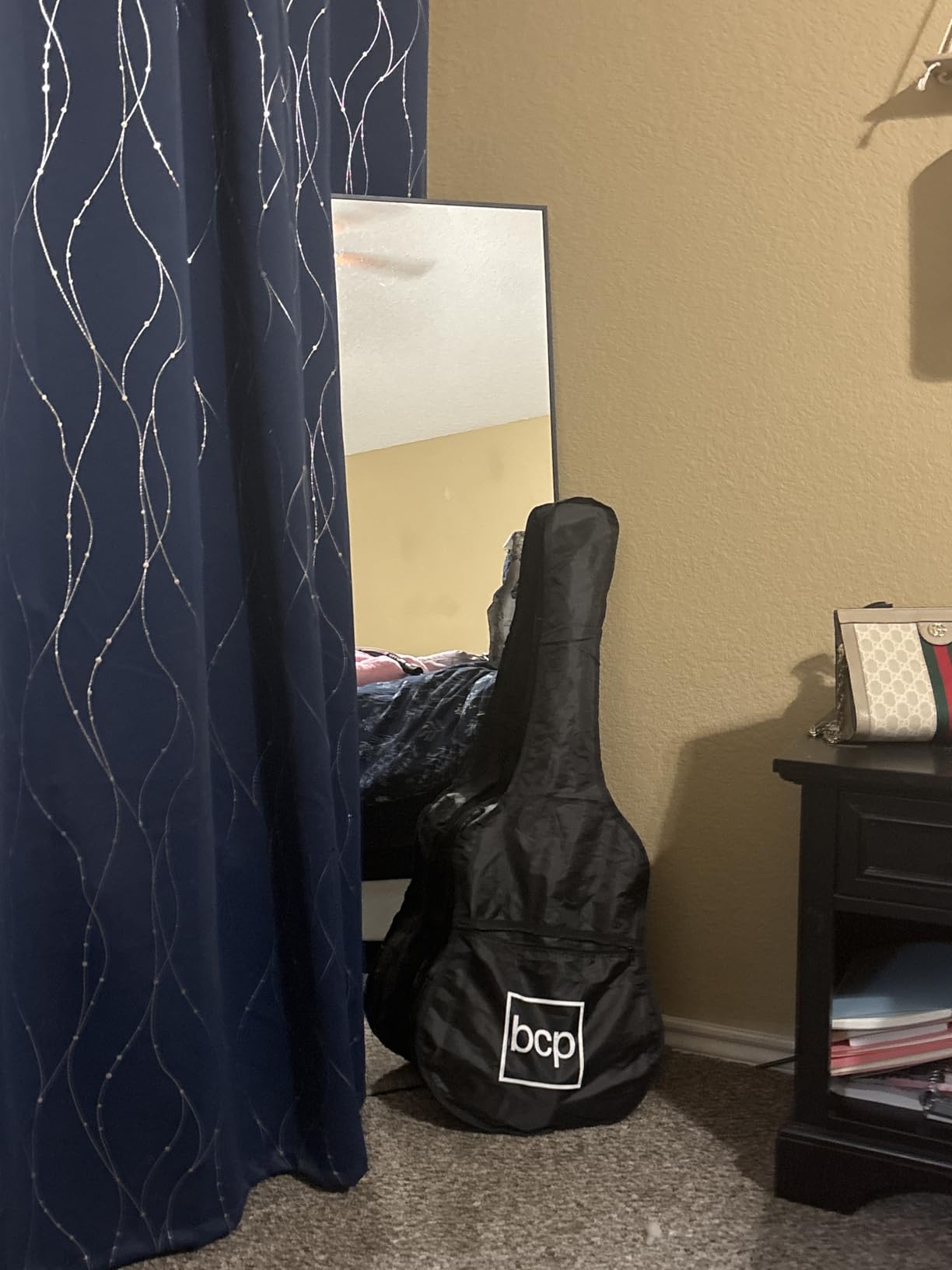 Delma Full Length Mirror with Stand, Black Floor Mirror customer photo 2