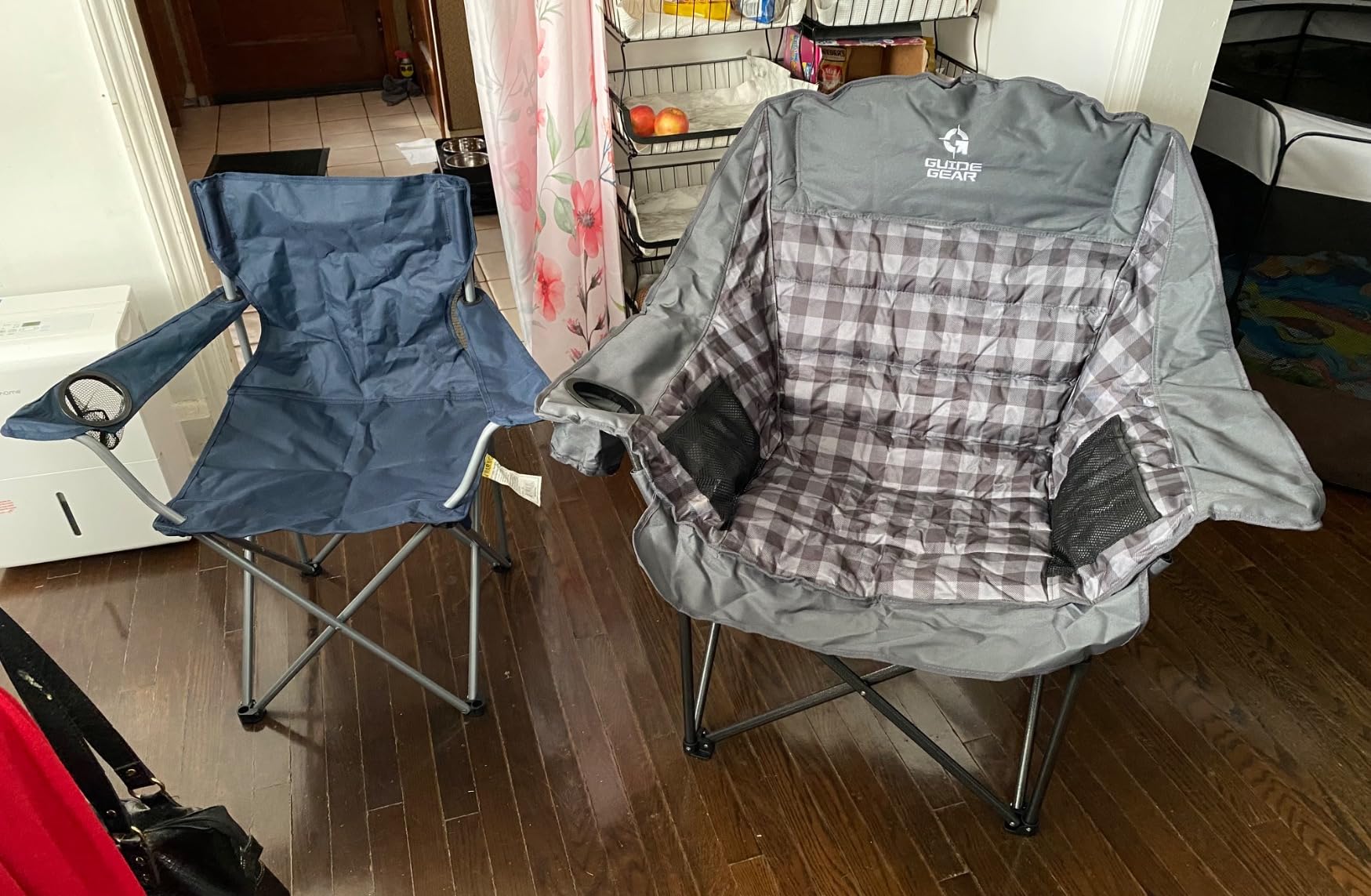 Guide Gear Oversized Extra Large Padded Camping Chair, Portable, Folding, Large Camp Lounge Beach Chairs for Outdoor, Adults, Men and Women, Heavy-Duty 400 Pound Capacity, with Cup Holder Gray Plaid customer photo 1