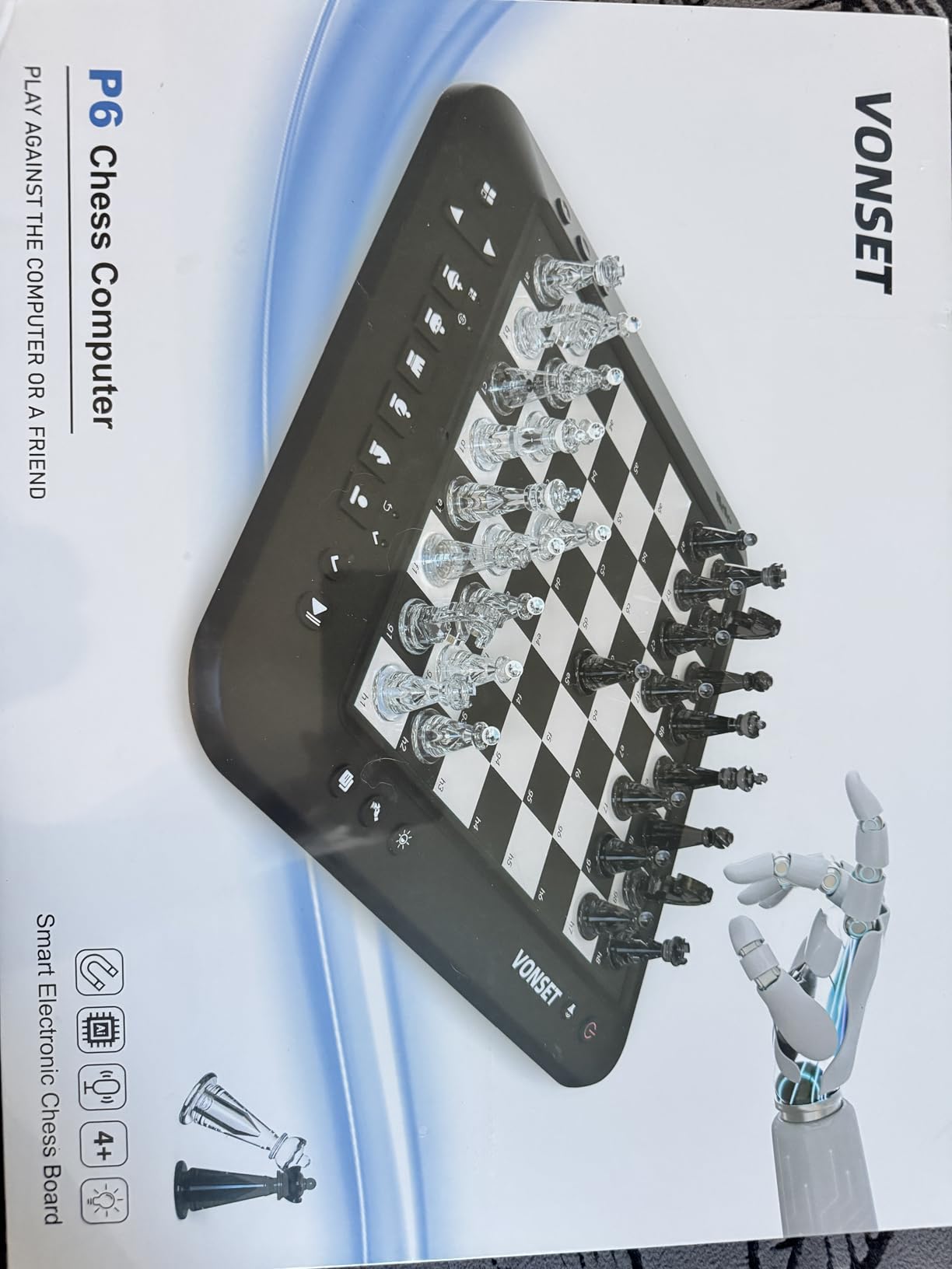 P6 Electronic Chess Board Chess Computer Talking Smart Chess Board Magnetic Electronic Chess Set with LED for Kids & Adults customer photo 2