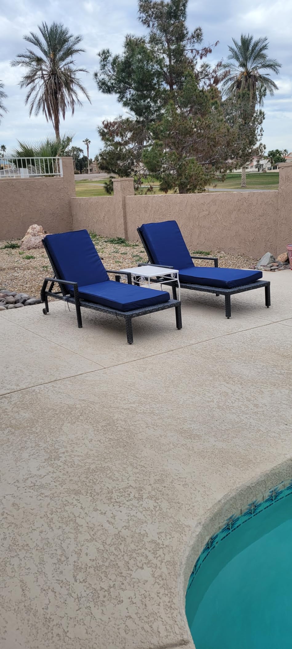 Chaise Lounge Cushions Outdoor, 72x21x3 Inch, Navy customer photo 1