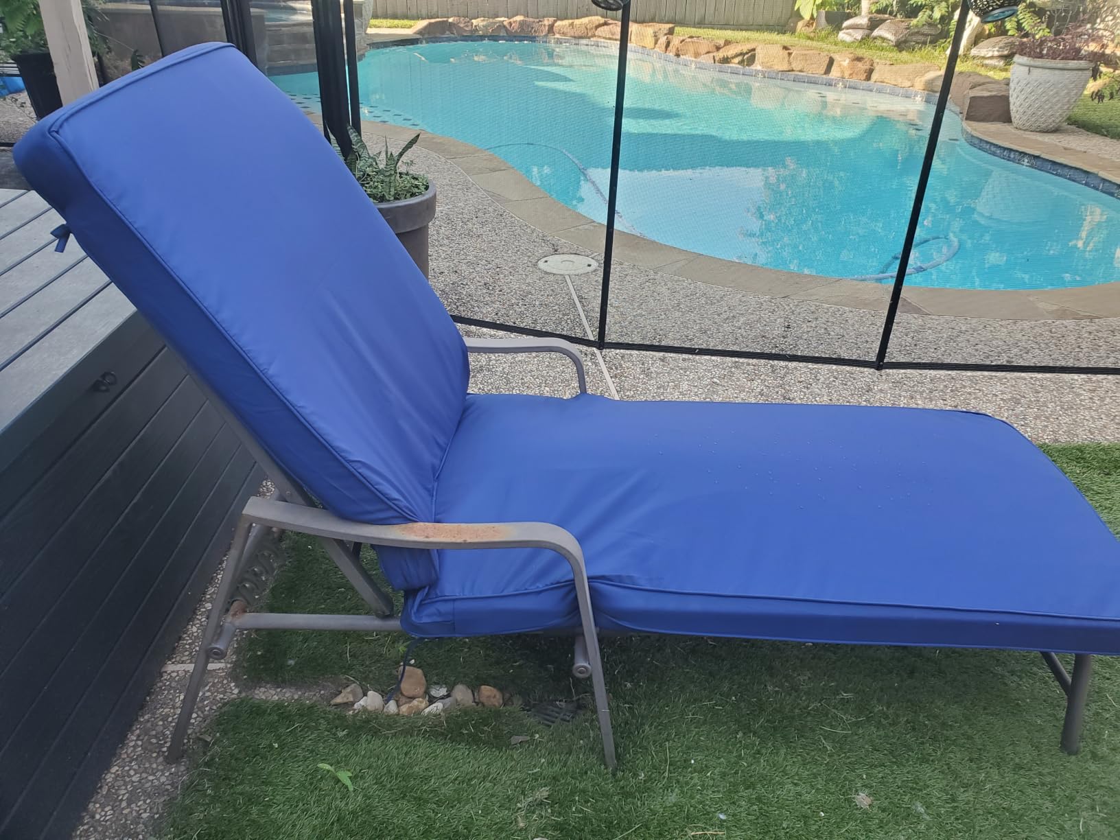 Chaise Lounge Cushions Outdoor, 72x21x3 Inch, Navy customer photo 2