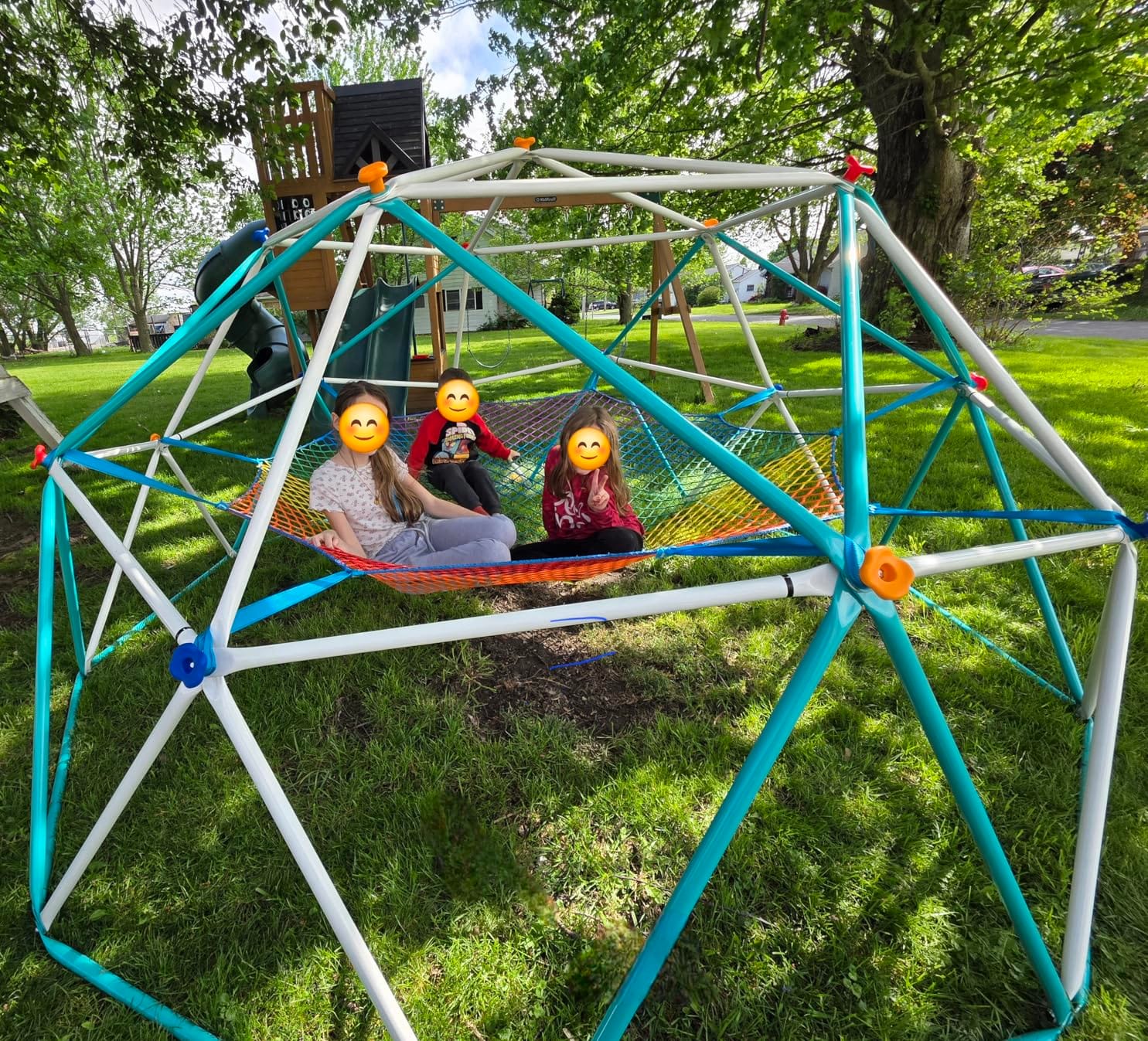 Hapfan 10 ft Climbing Dome with Climbing Cargo Net for Kids 3-12 customer photo 2