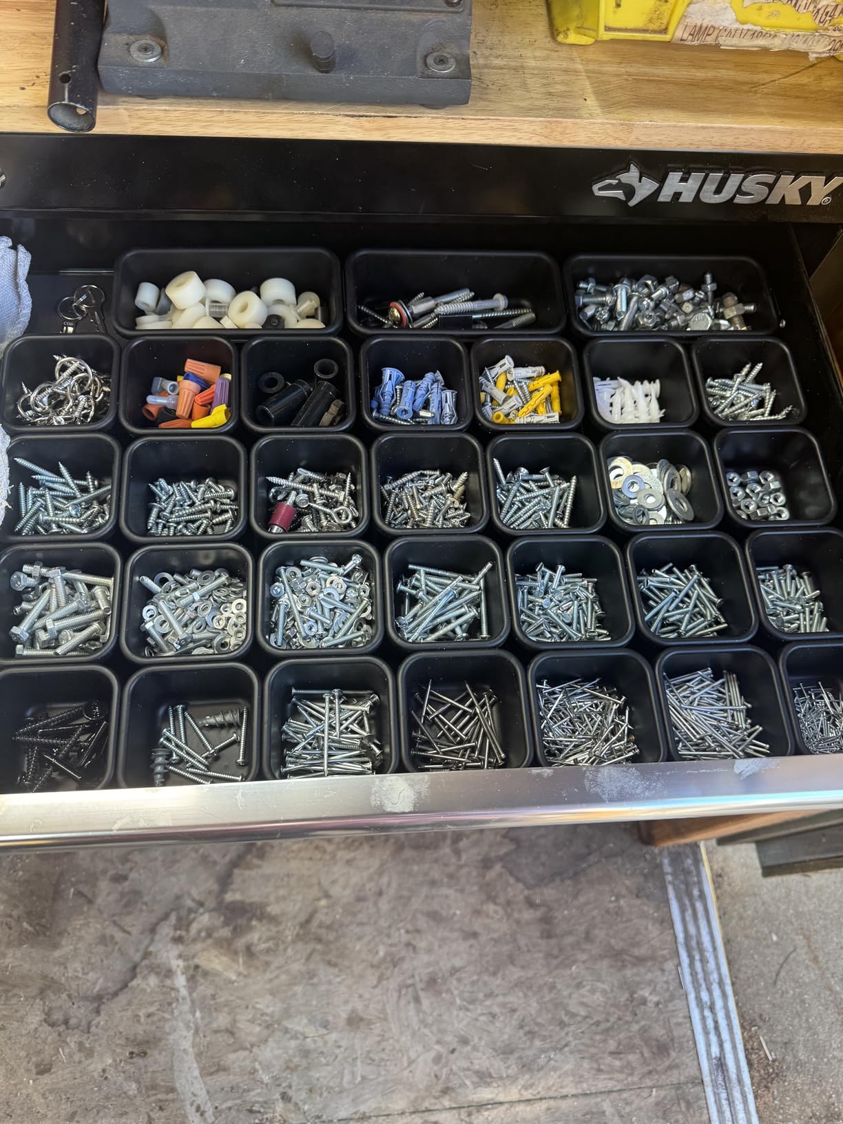 A-LuGei 【More Larger Size】 【69 PCS-5 Size】 Tool Box Organizer Tray Divider Set【Black】 Desk Drawer Organizer Bin, Garage Organization and Storage Toolbox for Rolling Tool Chest Cart Cabinet WorkBench customer photo 1