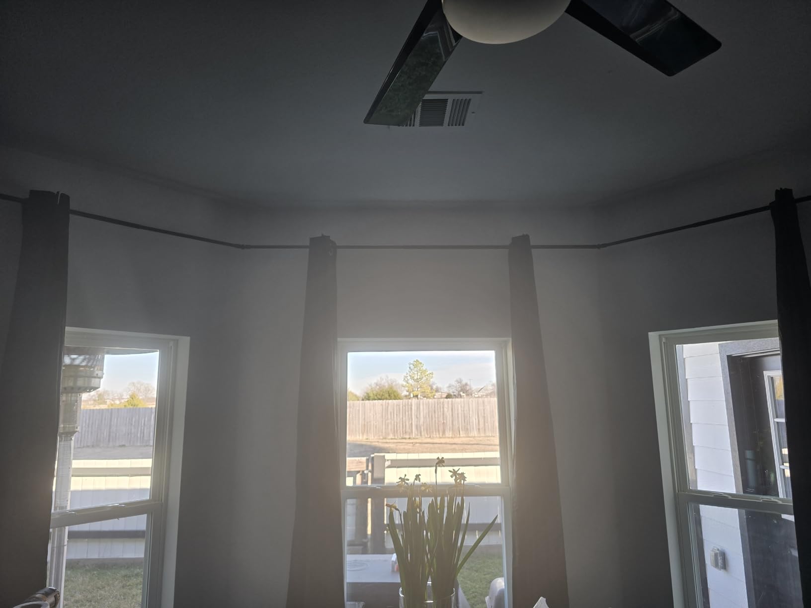 USFOOK Bay Window Curtain Rods 32 to 86 In (Center), 3/4 In Diameter, Gold customer photo 2