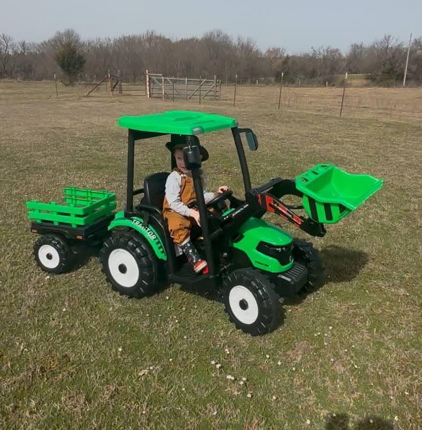 Kidsera 24V Extra-Large 3-in-1 Kids Ride On Tractor w/Loader & Trailer customer photo 2