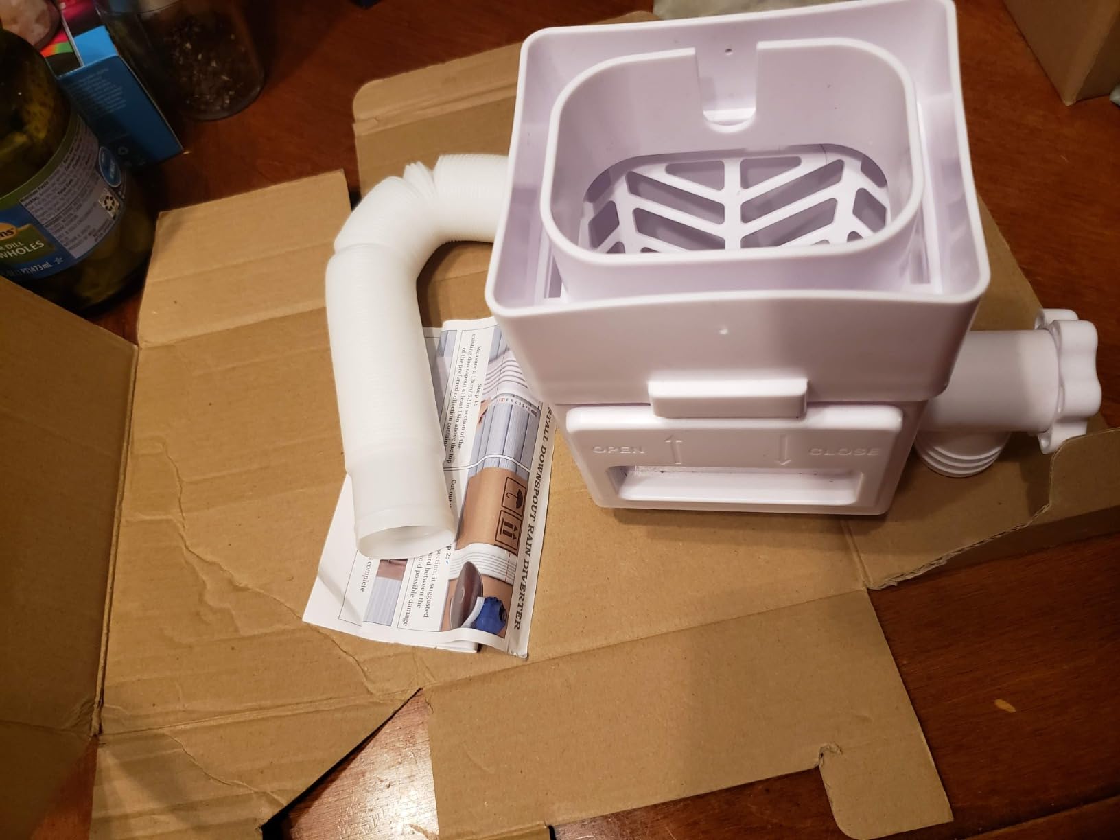 Anivia Rain Barrel Diverter Kit, Fits 2x3 or 3x4 in, Valve & Filter, White | Downspout Diverter for a Rainwater Collection System, Garden Watering & Car Washing, 39 in Hose Included customer photo 1