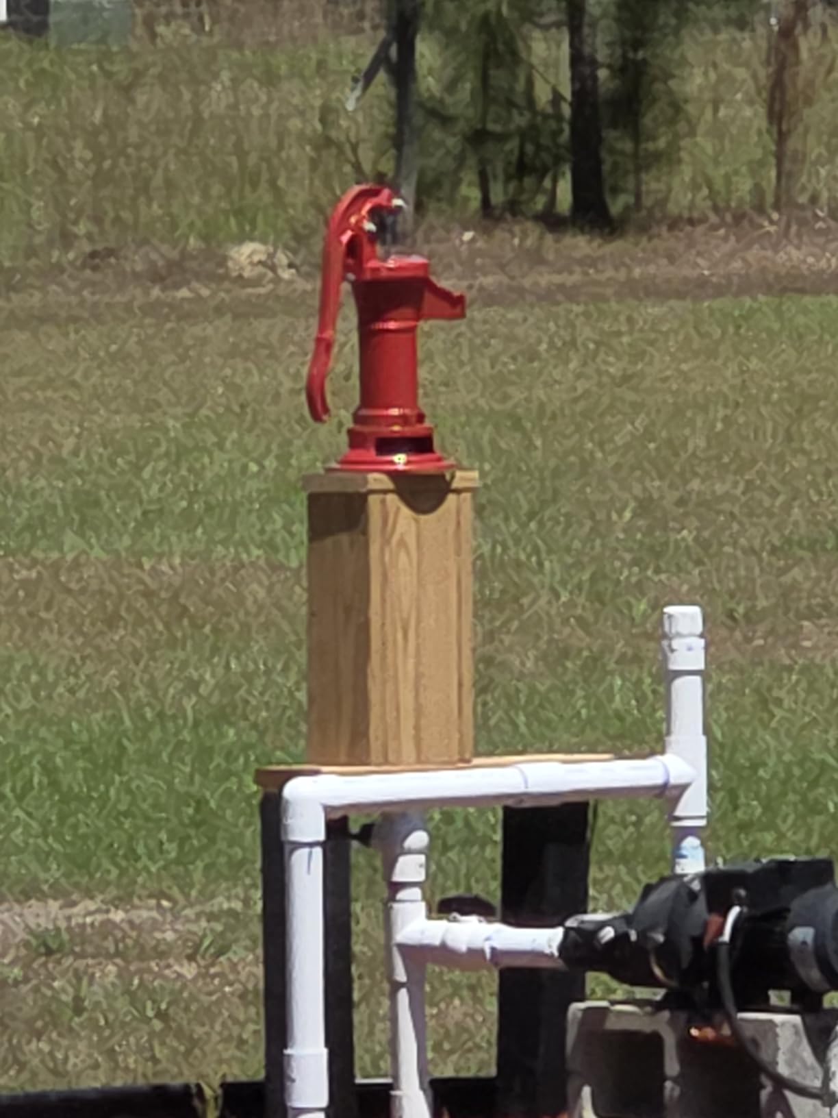 VEVOR Well Hand Pitcher Pump, 25 ft Maximum Lift, Antique Cast Iron Manual Hand Water Pump, NPT 1-1/4 in Connection, Easy Installation, Old Fashioned for Outdoor Garden, Pond, Backyard, Farm, Red customer photo 1