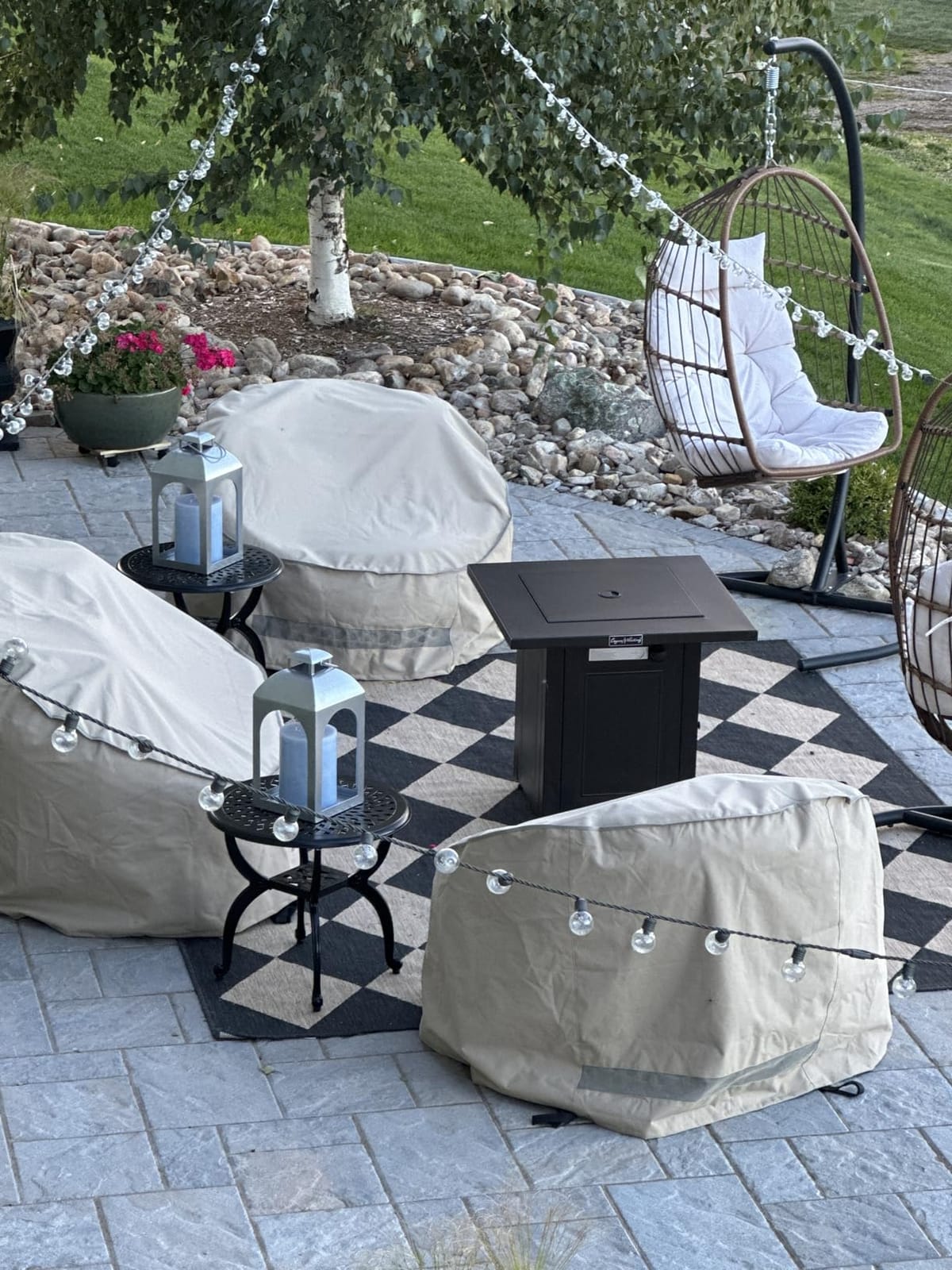 Cast Aluminum Outdoor Side Table,Small Patio Table,Outdoor Coffee Tables for Patio,Garden,Balcony, for All Weather (Black, Round) customer photo 2