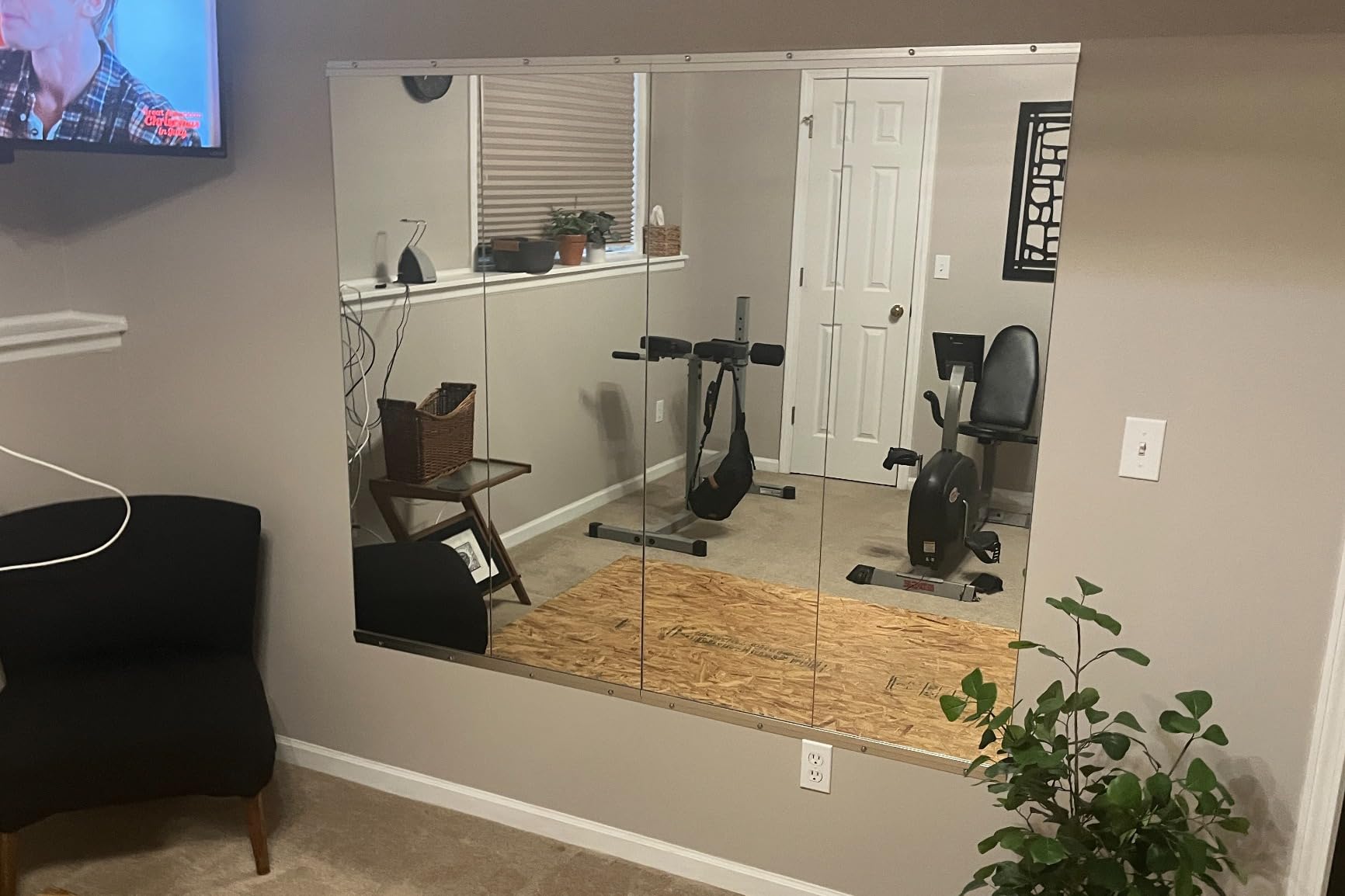 pertetey 56 x 16 in Home Gym Mirrors, Frameless, 2-Pack | Tempered Glass, Full Body View, Wall Mounted for Yoga, Exercise, Dance Studio customer photo 2