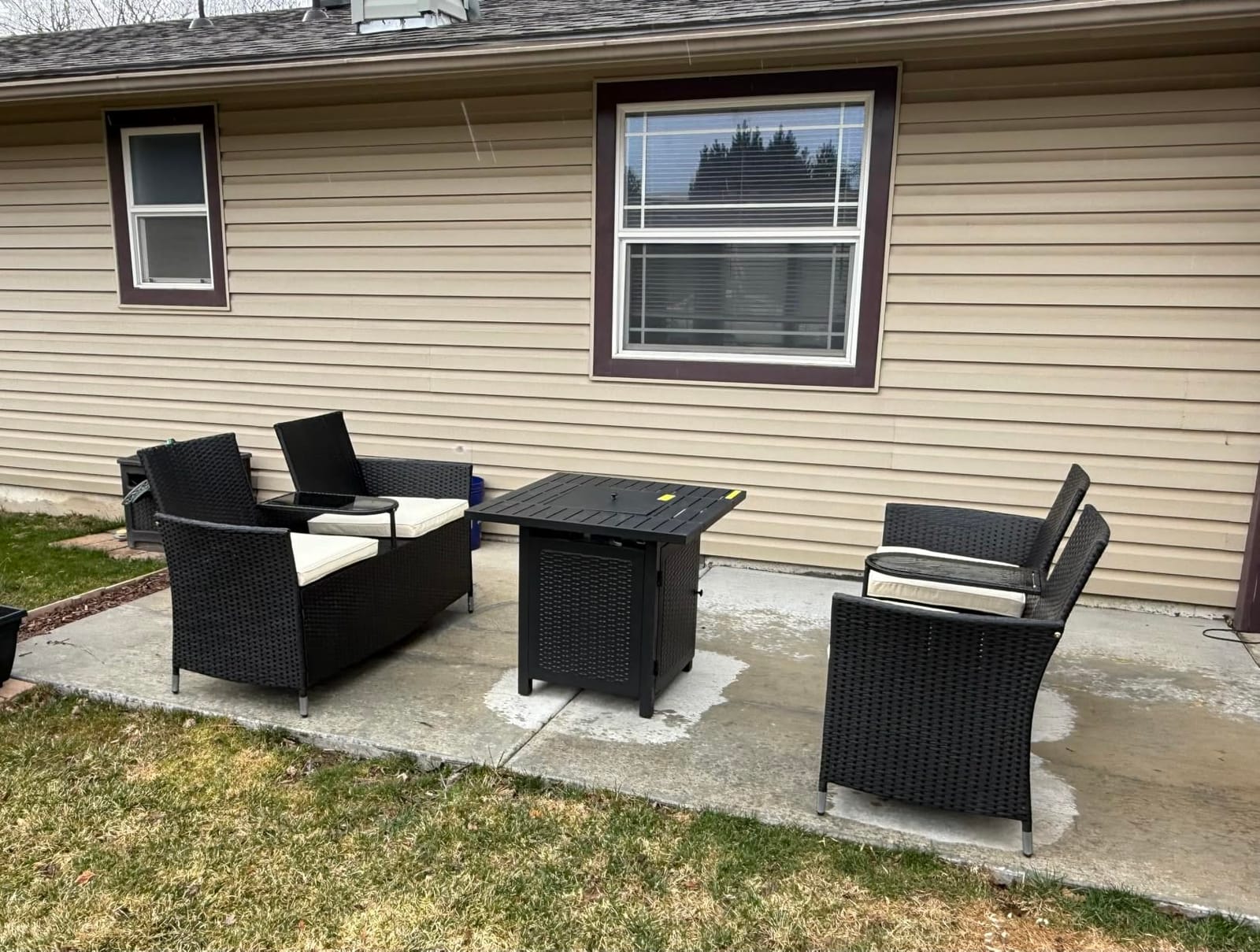 Yaheetech Patio Loveseat, Outdoor Wicker Double Chair w/Side Table customer photo 1