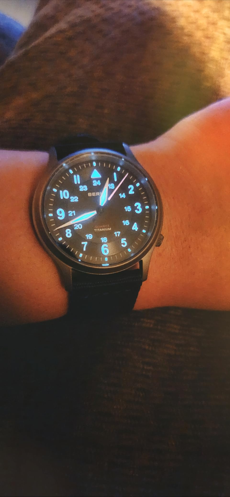 BERNY Titanium Field Watch for Men, Unisex Quartz 5ATM Waterproof Luminous customer photo 1
