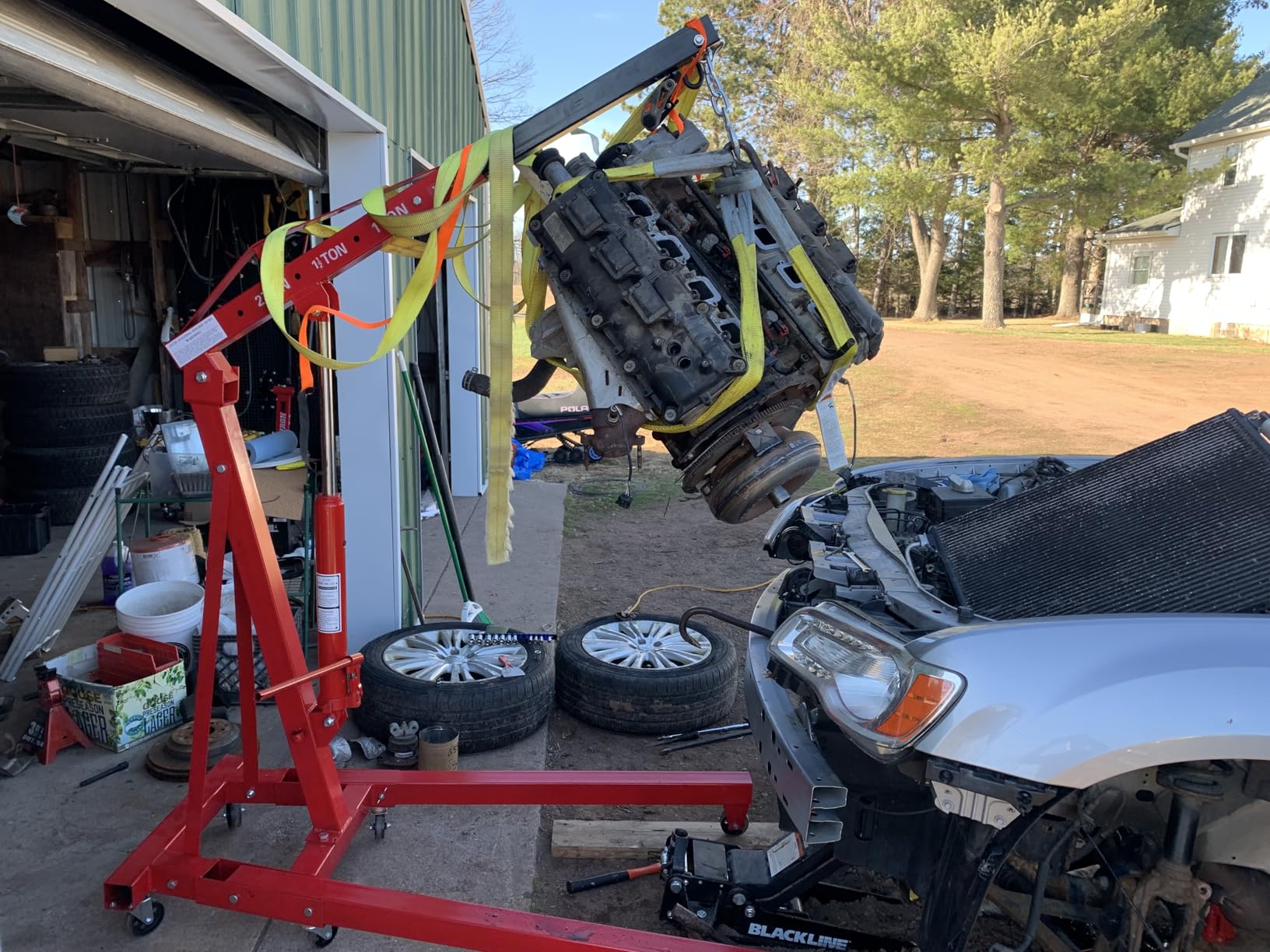 2 Ton Engine Hoist Foldable Cherry Picker, Heavy Duty Engine Lift Hoist customer photo 1