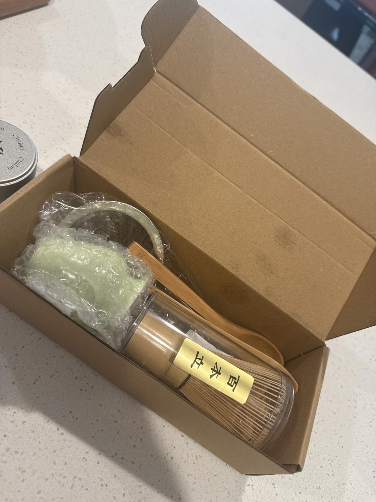Matcha Whisk Set, Matcha Making Kit Whisk (Chasen Holder), Ceramic Whisk Holder (Mottled Green), Bamboo Scoop, Powder Starter Sifter, Spoon Japanese Tea Tools For Ceremony Gift customer photo 2