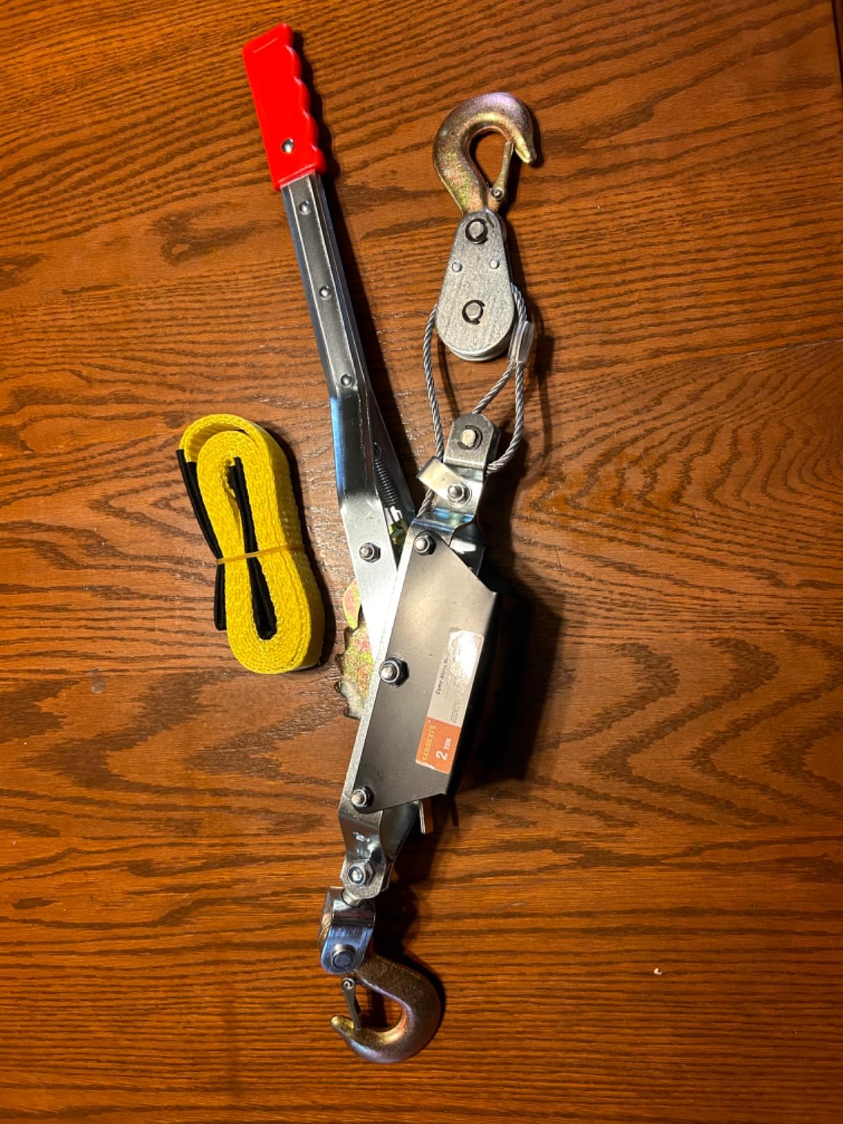 Come Along Winch Heavy Duty, 10FT 2T Come Along Pulling Tool 2 Gears 2 Hooks, Cable Winch Puller, Come Along Power Puller Ratchet Tool for Construction Automotive Farm Fences (with Straps) customer photo 1
