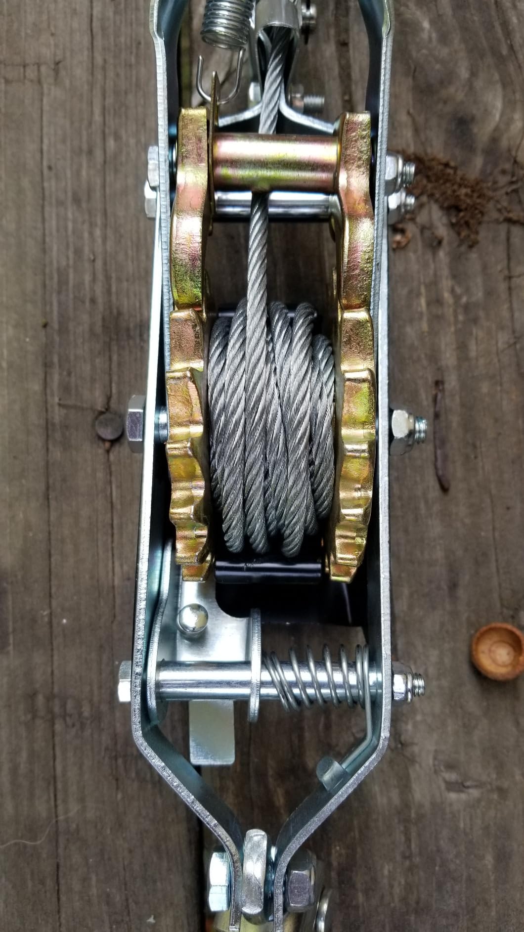 Come Along Winch Heavy Duty, 10FT 2T Come Along Pulling Tool 2 Gears 2 Hooks, Cable Winch Puller, Come Along Power Puller Ratchet Tool for Construction Automotive Farm Fences (with Straps) customer photo 2