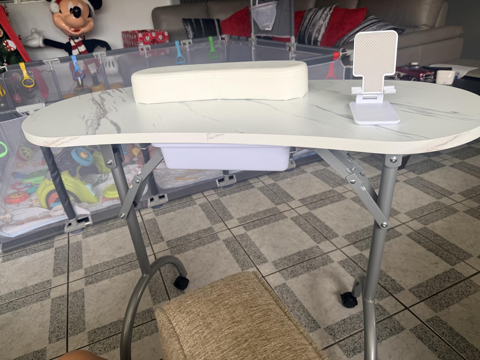 Joligrace Manicure Table Nail Desk Professional Foldable Portable Table customer photo 2