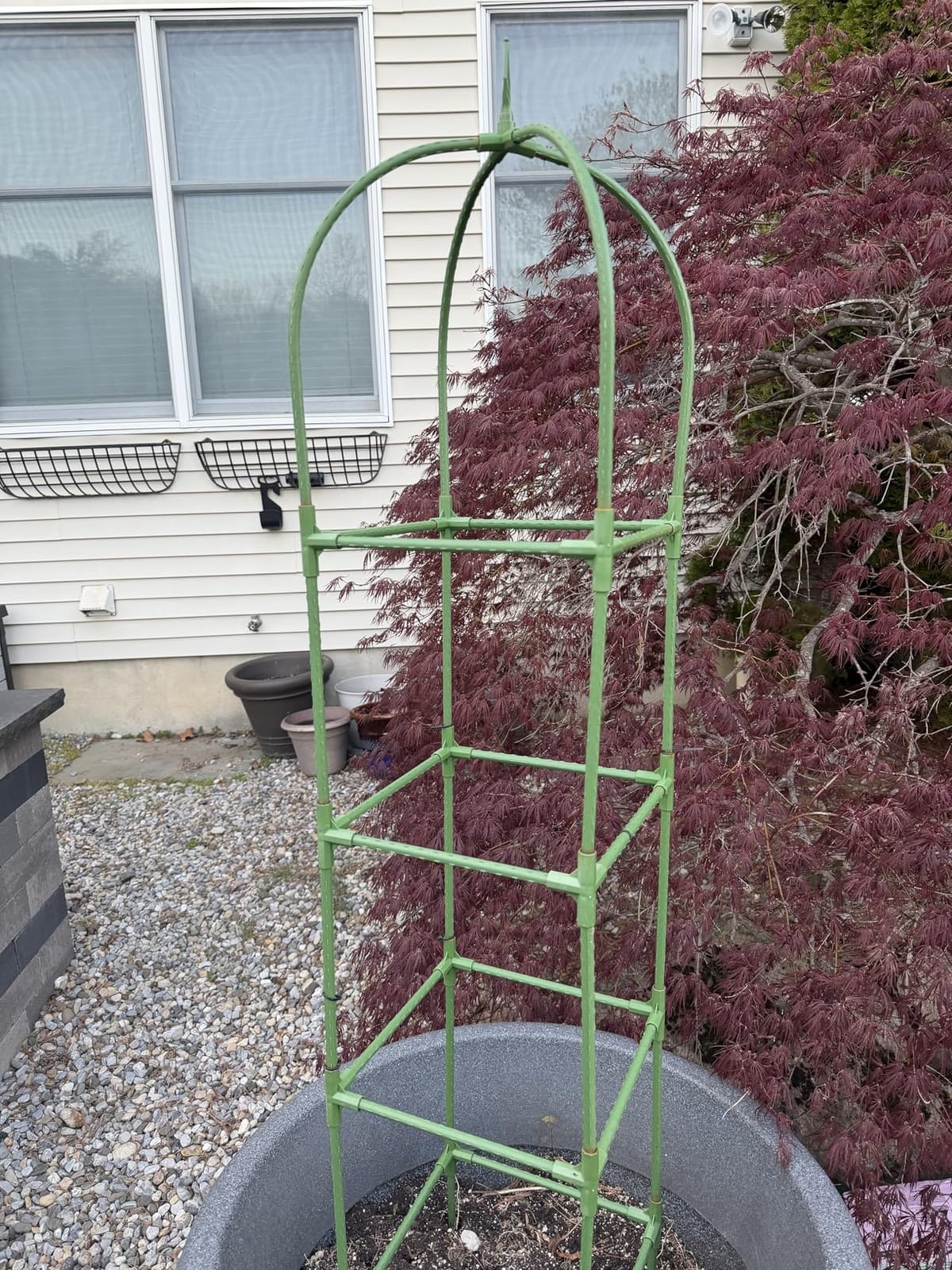 Trellis for Climbing Plants Outdoor, 6FT Garden Obelisk Rustproof PE Coated Metal Potted Plant Climbing Support, Thickened Tube Plant Tower Trellis for Clematis Vine Support Indoor (1 Pack) customer photo 1