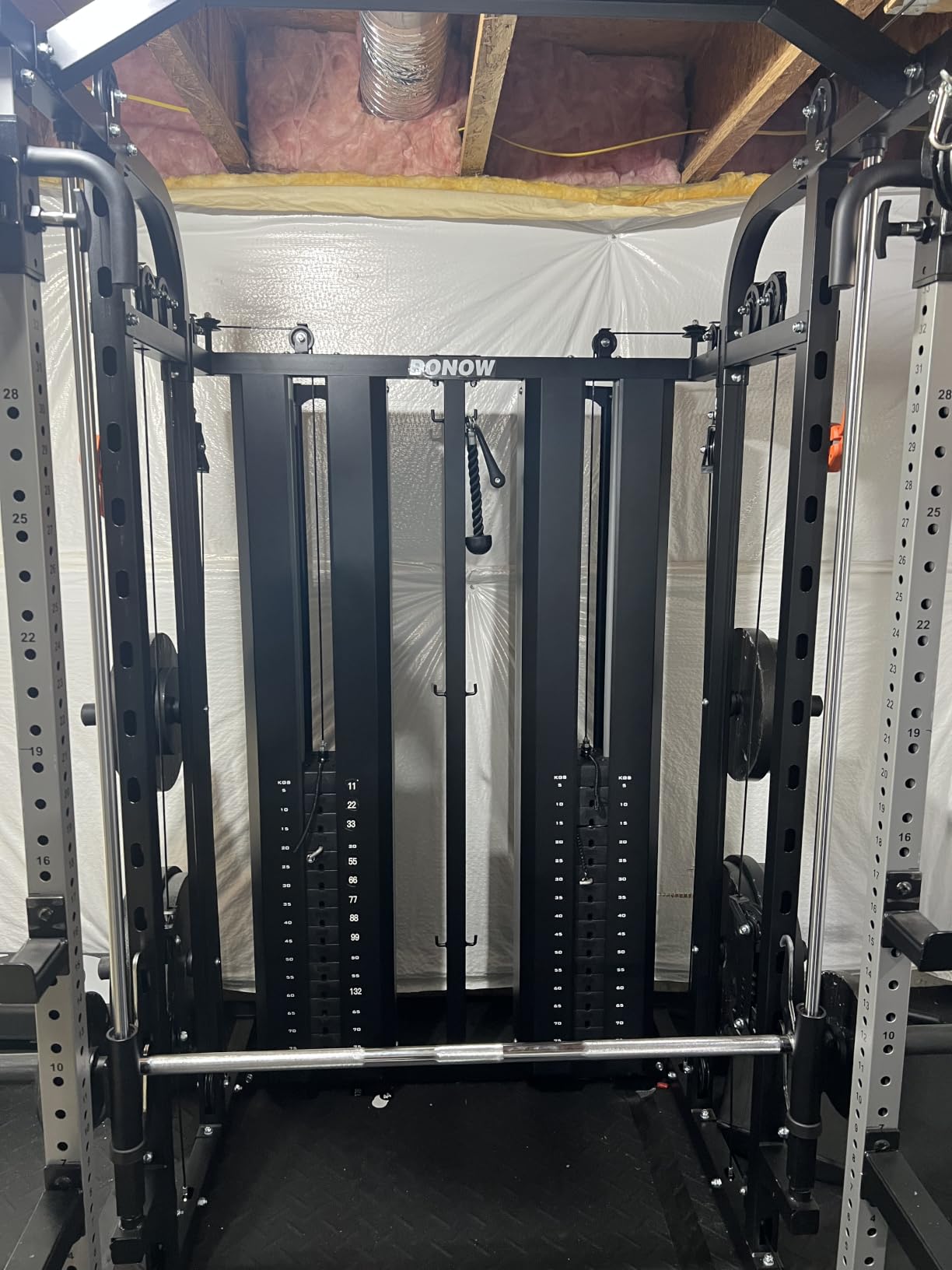DONOW Smith Machine with Weight Stacks Home Gym System Cable Crossover | Multi Function, All in One, Heavy Duty, Lat Pulldown Bench, Hip Thrust Attachment, Smooth Smith Bar and Cable System customer photo 2