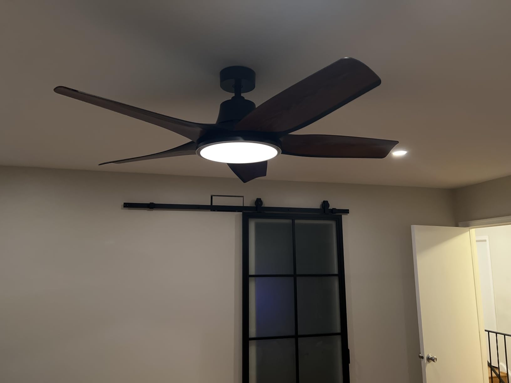 DREO Smart RGBIC Ceiling Fans with Lights, Low profile Ceiling Fan with Alexa/App, 52'' Dimmable Lighting & Color Tuning, 25dB Quiet for Living Room, Game Room, Easy Installation, Black, 2026 Upgraded customer photo 1