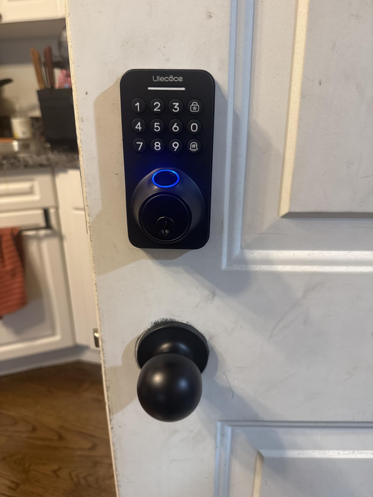 Ulecoce Fingerprint Keypad Deadbolt with Knob Set, Keyless Entry Door Lock with App Control, Door Locks for Front Door, Auto Lock&One-Touch Lock, 100+ User Codes&5 Keys, Easy Installation, Matte Black customer photo 2