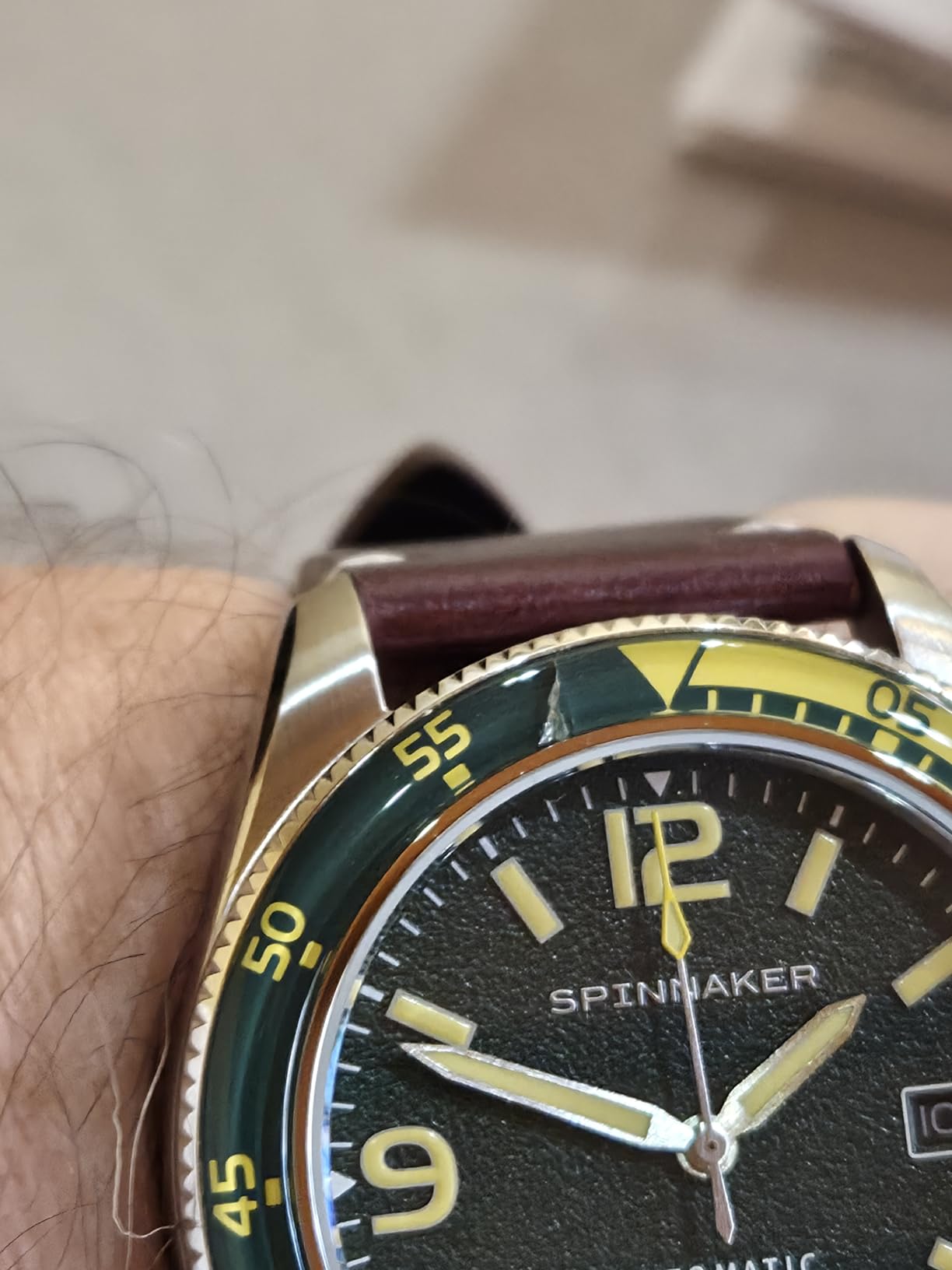 Spinnaker Fleuss Men's Automatic Dive Watch – Miyota 8215 Movement, 43mm Stainless Steel Case, 150m Water Resistant, Leather Strap, SP-5055 customer photo 2