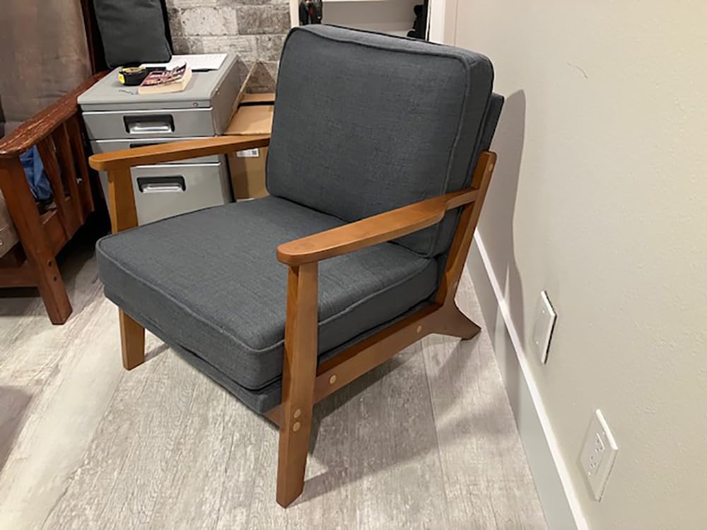 Karl home Mid-Century Lounge Accent Chair, Green customer photo 1