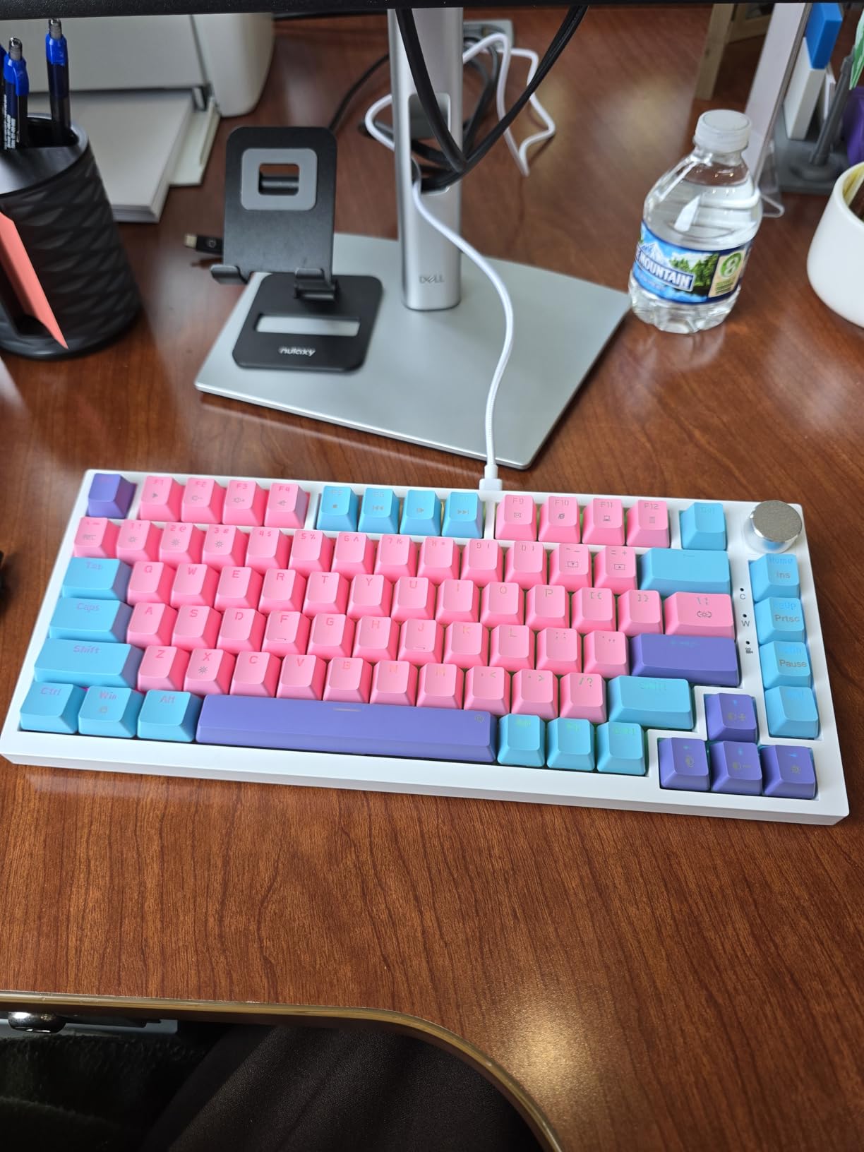 75 Percent Keyboard Gasket-Mounted with Sound Absorbing Pads, 82-Key Compact Wired RGB Mechanical Gaming Keyboard Hot-Swap Socket for Win, White customer photo 1