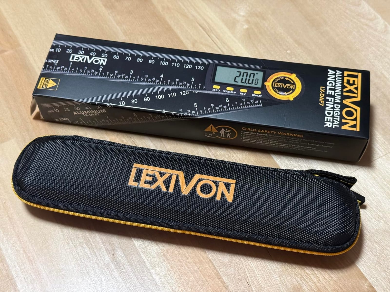 LEXIVON Aluminum Digital Angle Finder Gauge, 7-inch/180mm Multi-Purpose Protractor, Includes XL Display and Rugged Zippered Pouch (LX-DAF7) customer photo 1