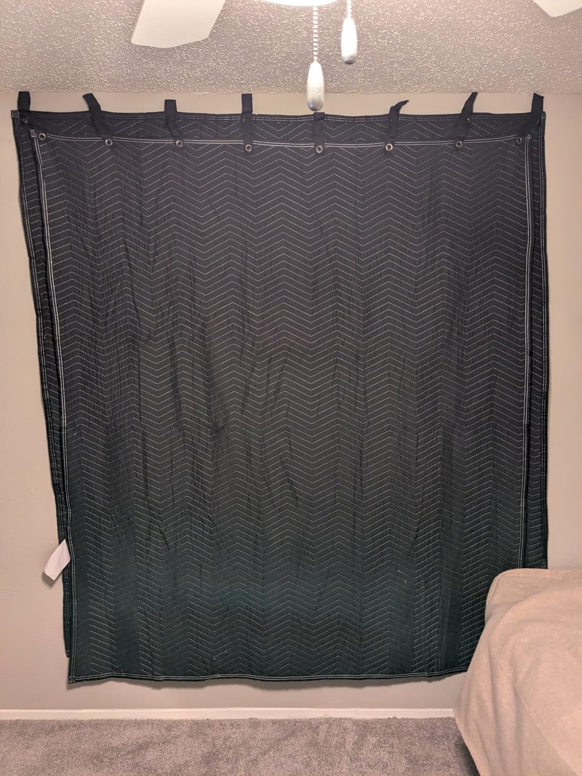 MABOZOO Studio Sound Blanket, Large Soundproof Blanket with Grommets, Heavy Duty Sound Dampening Noise Reducing Divider for Workshop, Basement, Laundry, Acoustic (Black, 60 * 72) customer photo 2