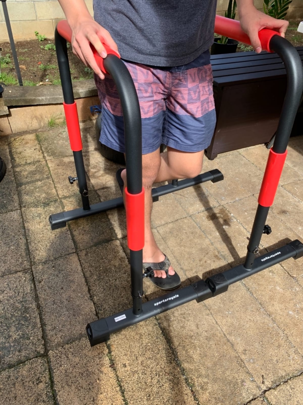 Sportsroyals Adjustable Dip Bar Station, Heavy Duty Parallette & Parallel Bars, 400LBS Stable Dip Stands for Home Gym, Calisthenics & Upper Body Workout Equipment customer photo 1
