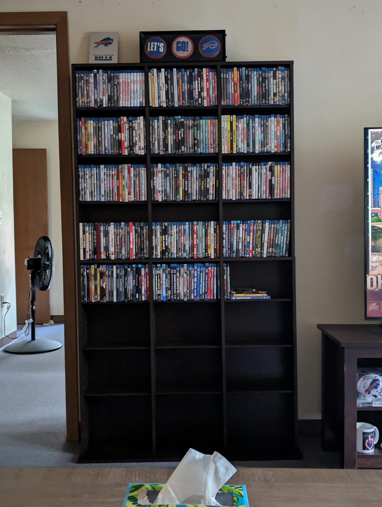 VEVOR Media Storage Cabinet, CD Rack Tower, 34 Compartments Rotating Media Tower Rack for CDs, DVDs, Books and Game Discs, DVD Stand for Living Room, Home Office and Recording Room, Brown customer photo 2