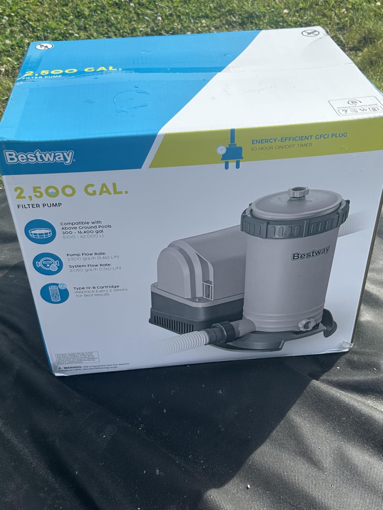 Bestway 2,500 GPH Above Ground Swimming Pool Cartridge Filter Pump customer photo 1